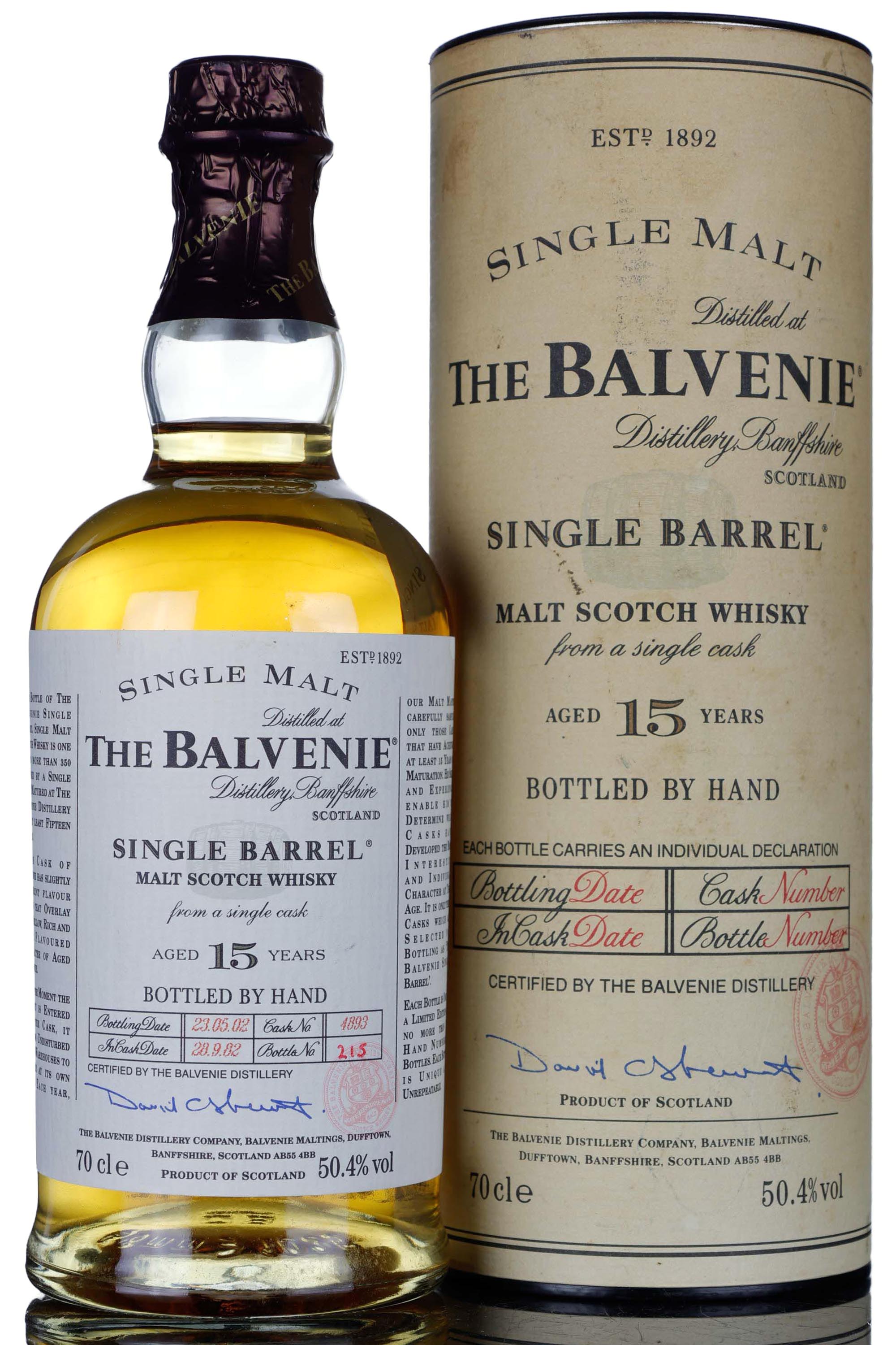 Balvenie 1982-2002 - 15 Year Old - Single Barrel 4893