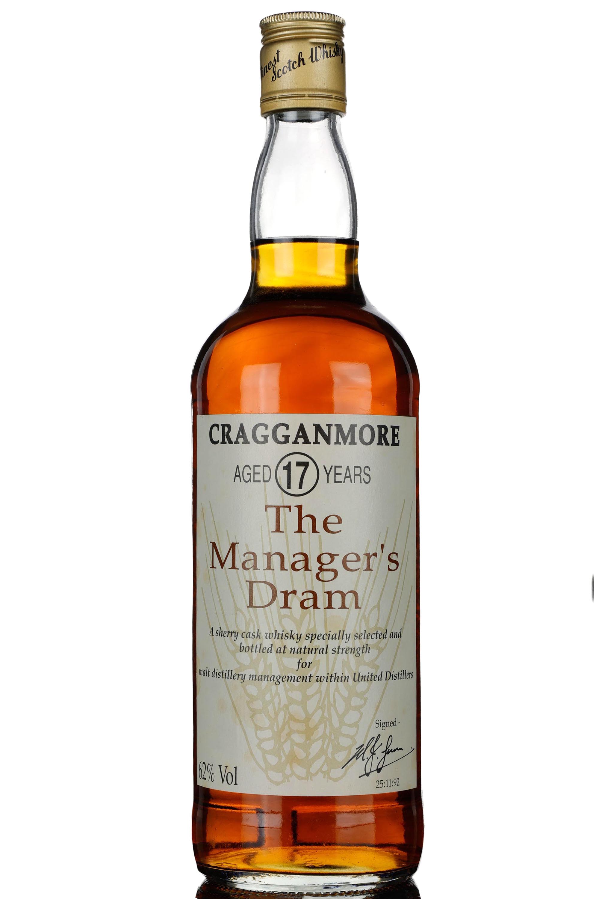 Cragganmore 17 Year Old - Managers Dram 1992