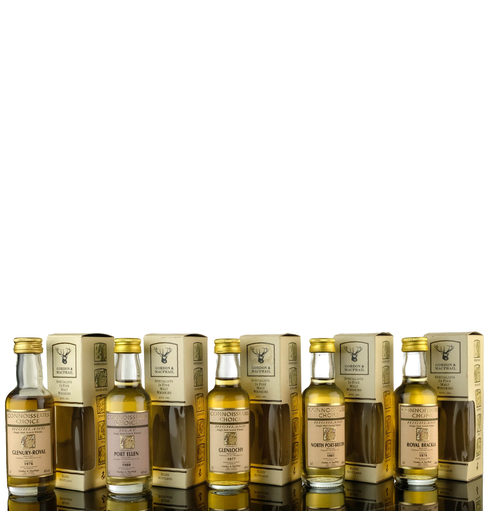 5 x Gordon & MacPhail Connoisseurs Choice Miniatures