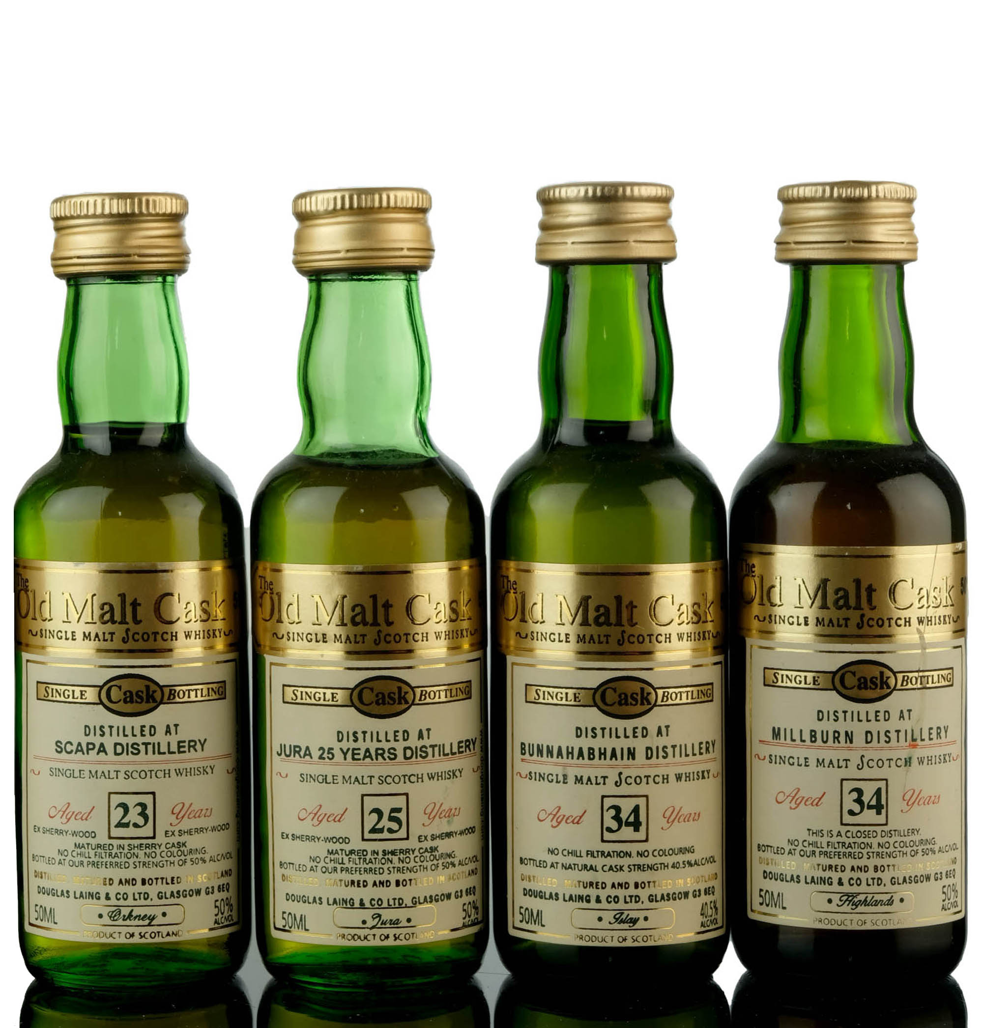 4 x Douglas Laing Old Malt Cask Miniatures