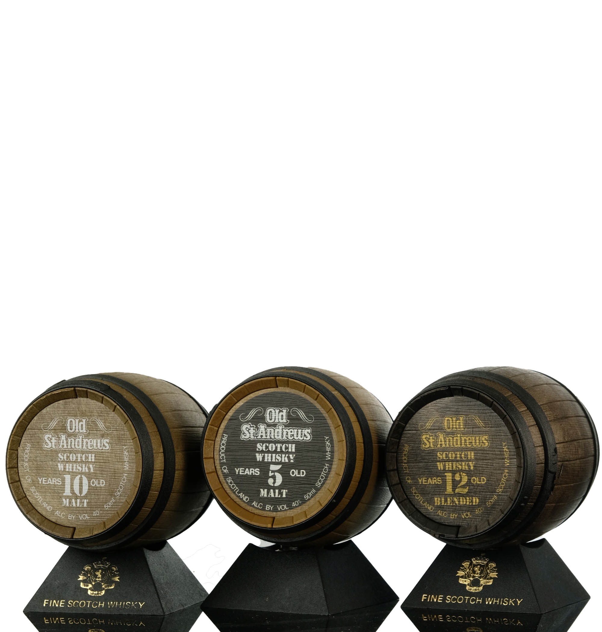 3 x Old St Andrews Whisky Barrel Miniatures