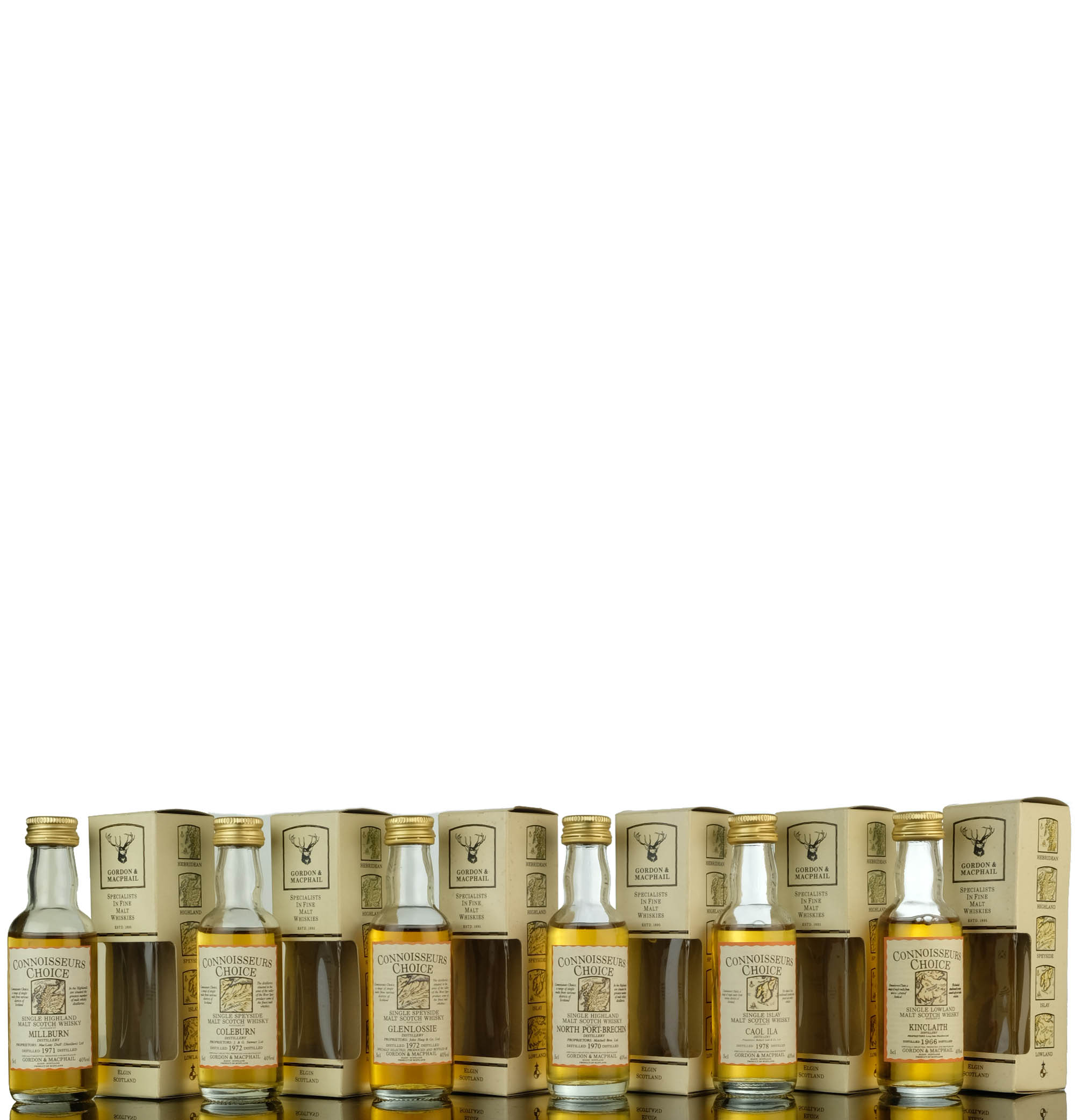 6 x Gordon & MacPhail Connoisseurs Choice Miniatures