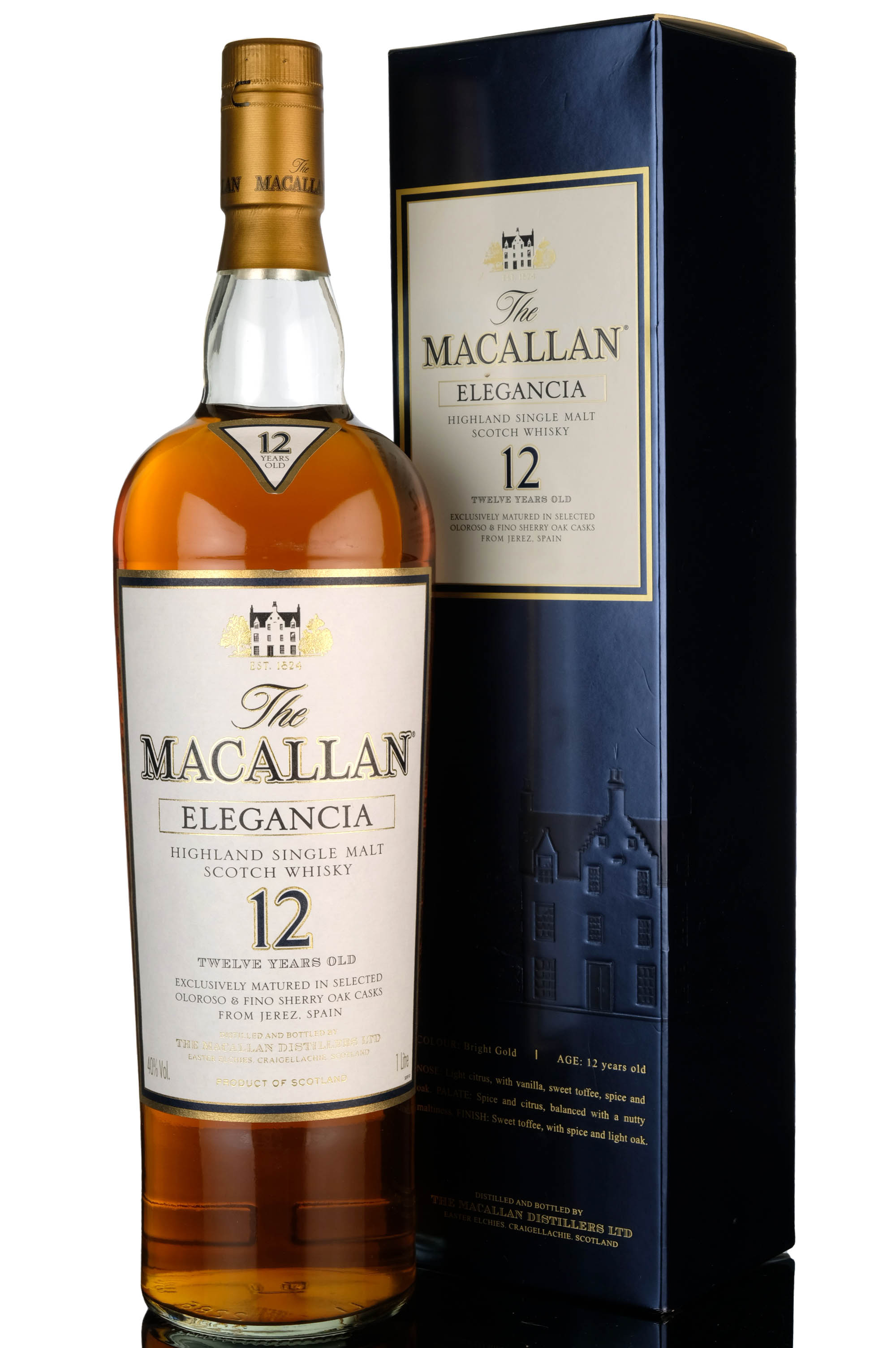 Macallan 12 Year Old - Elegancia - Mid 2000s - 1 Litre