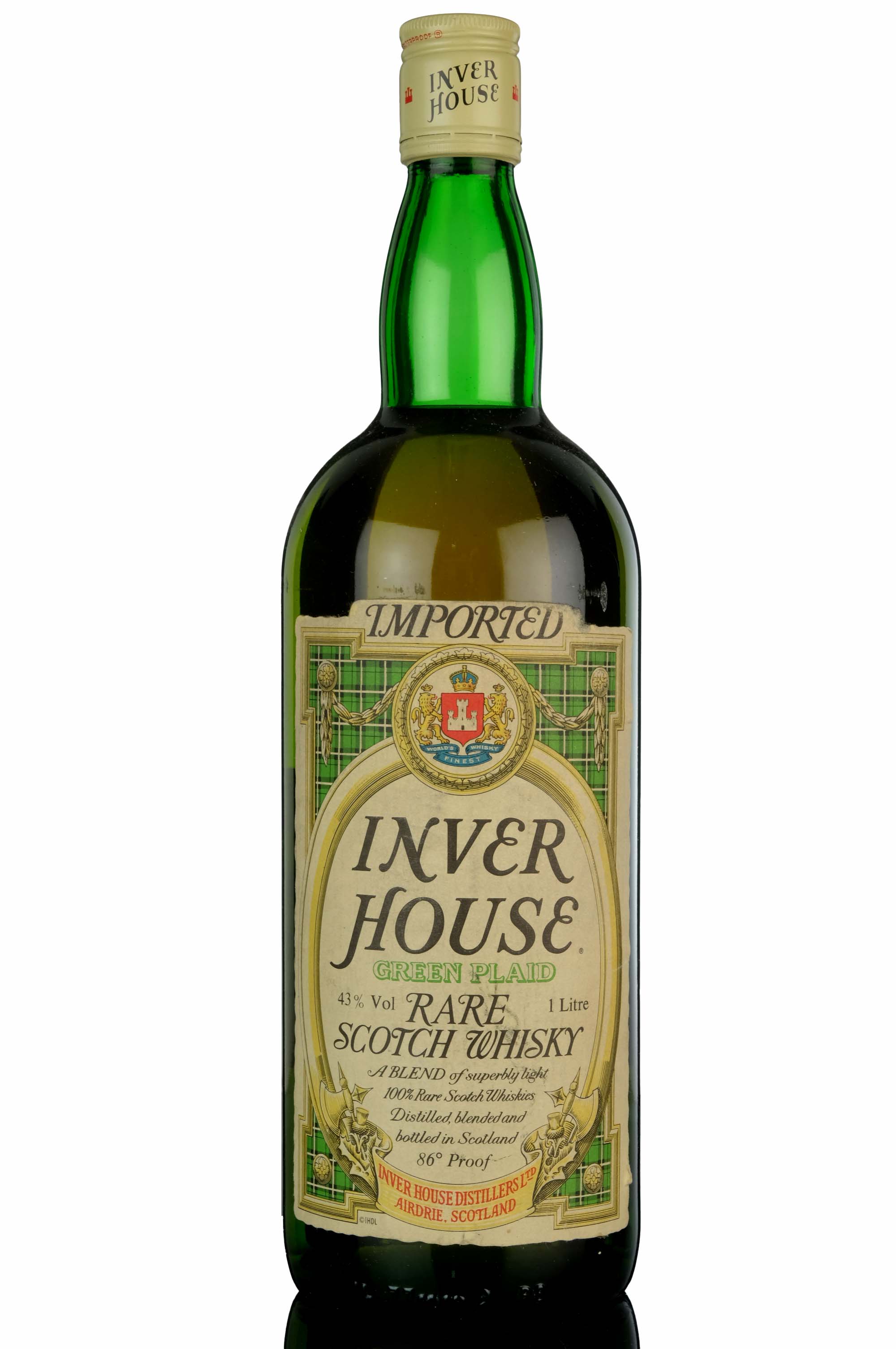 Inver House Green Plaid - 1980s - 1 Litre