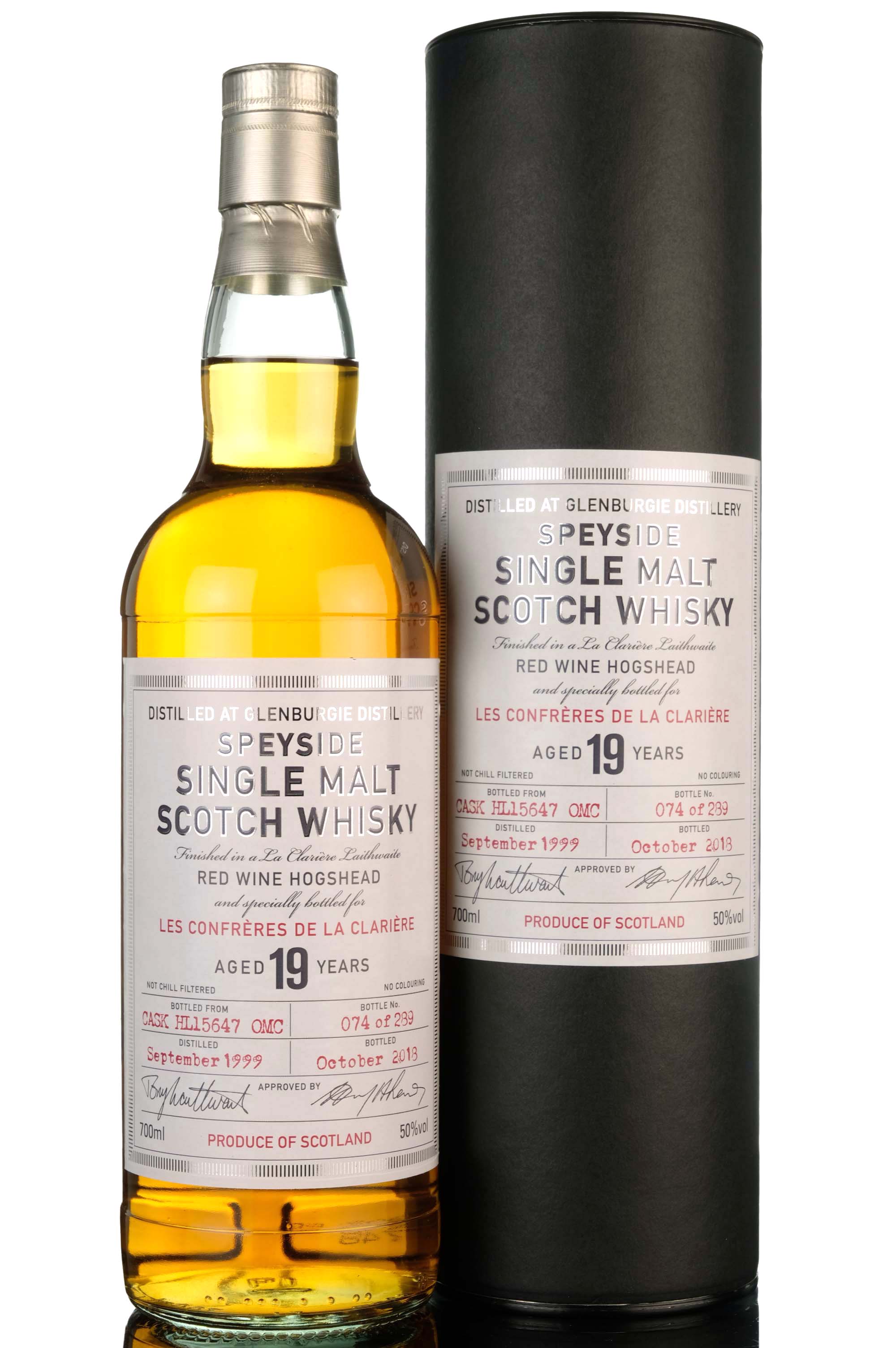 Glenburgie 1999-2018 - 19 Year Old - Hunter Laing - Single Cask 15647 - Les Confrères De 