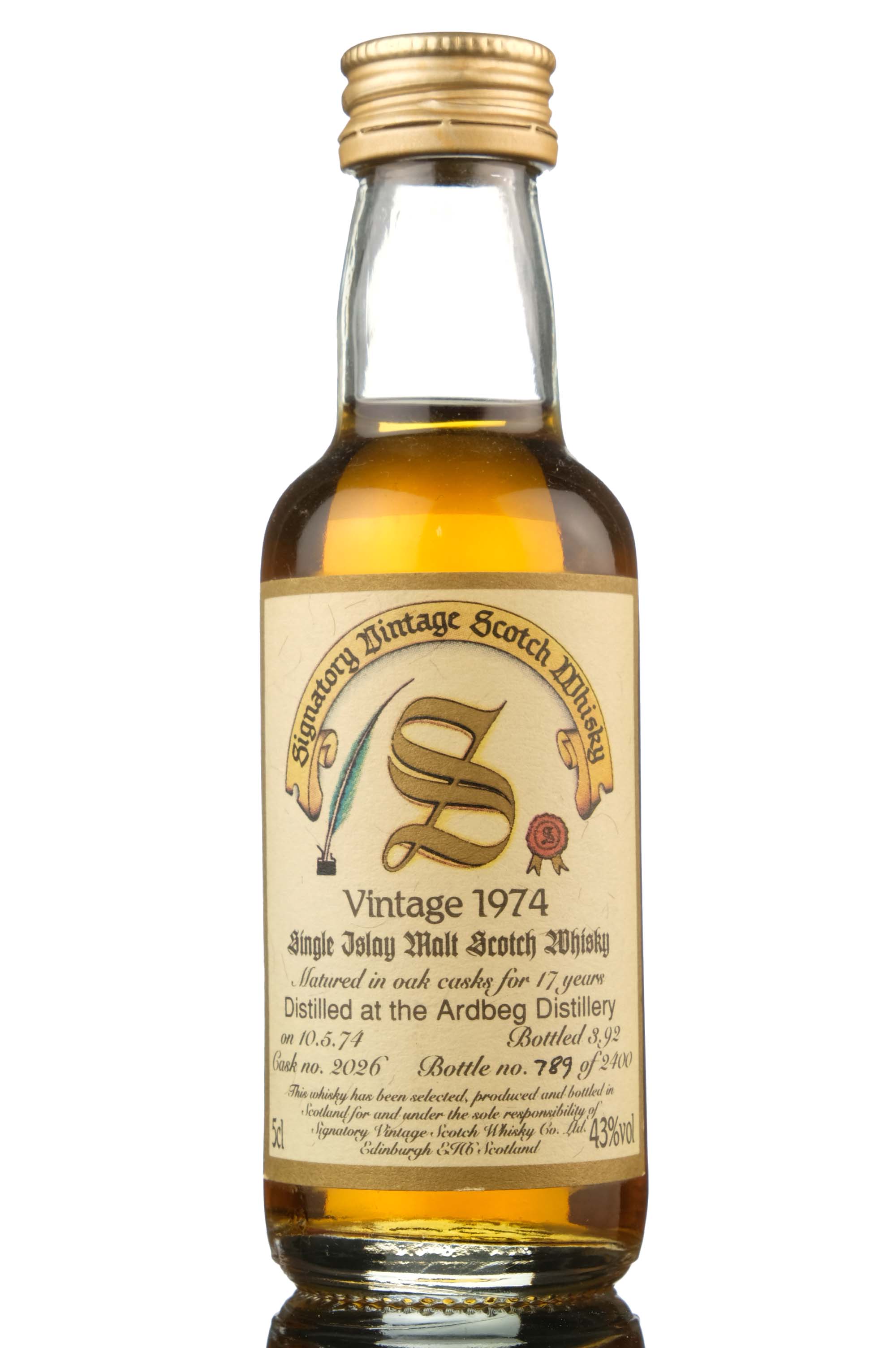 Ardbeg 1974-1992 - 17 Year Old - Signatory Vintage - Single Cask 2026 - Miniature