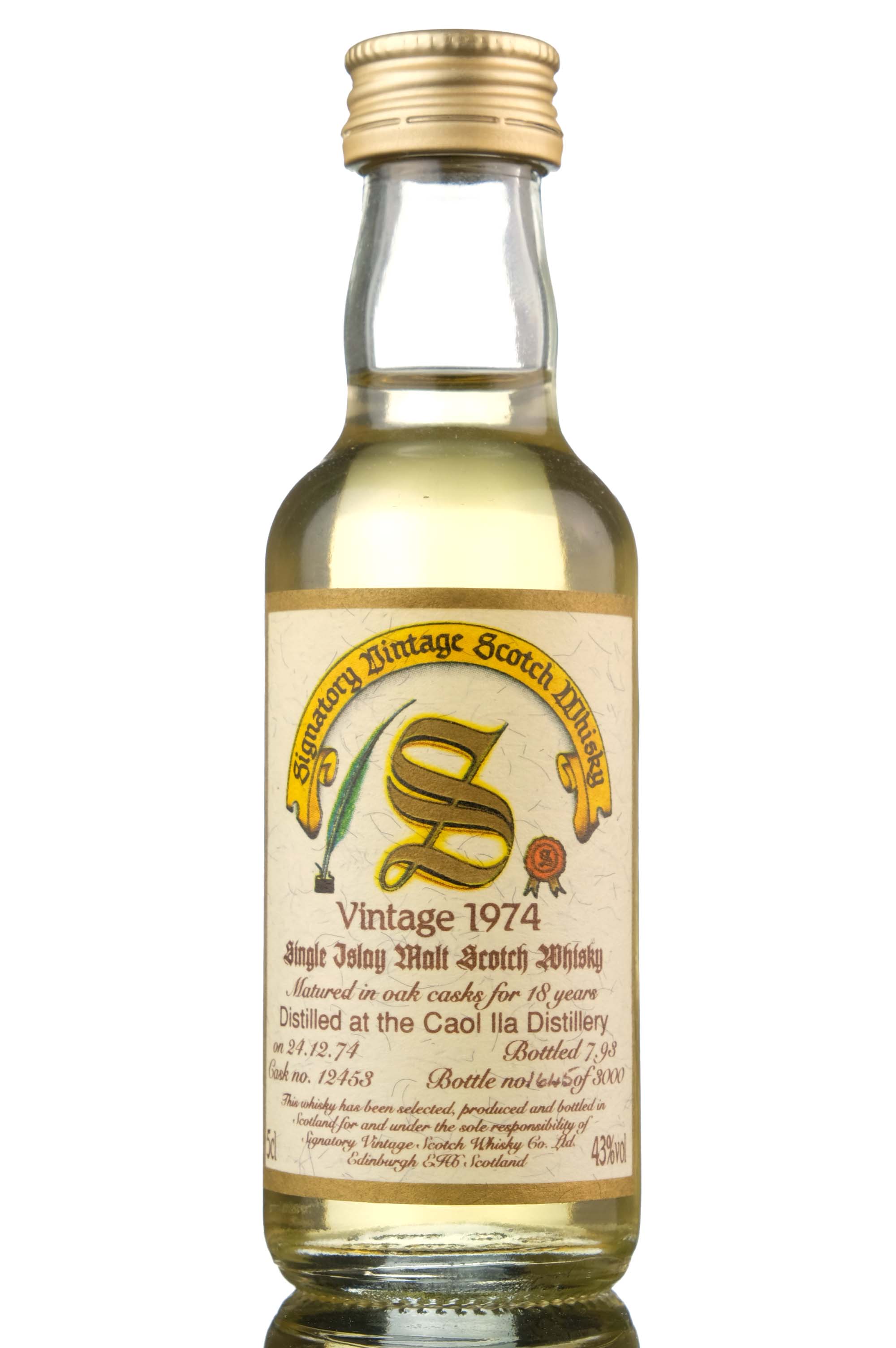 Caol Ila 1974-1993 - 18 Year Old - Signatory Vintage - Single Cask 12453 - Miniature