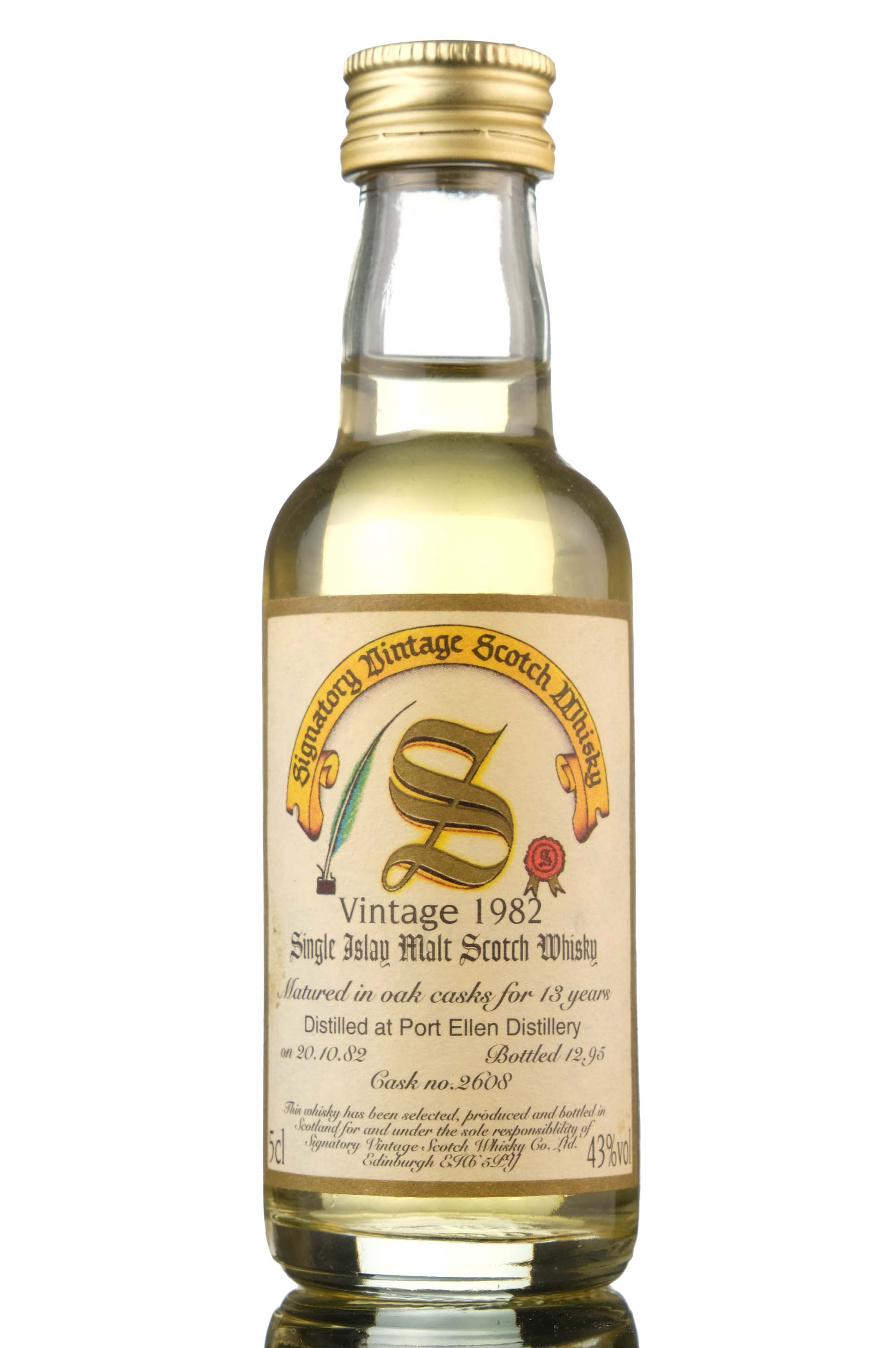 Port Ellen 1982-1995 - 13 Year Old - Signatory Vintage - Single Cask 2608 - Miniature