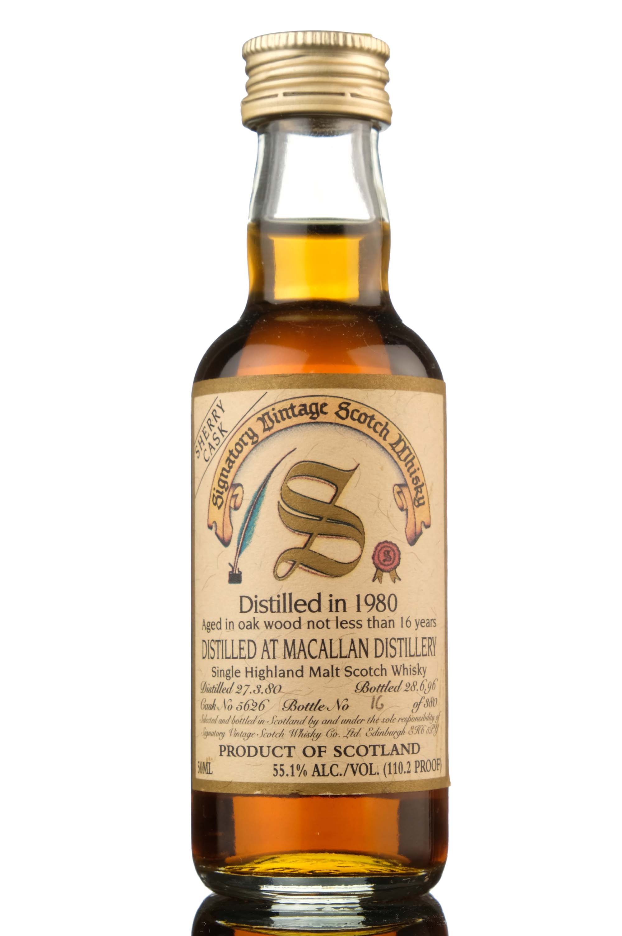 Macallan 1980-1996 - 16 Year Old - Signatory Vintage - Single Cask 5626 - California Impor