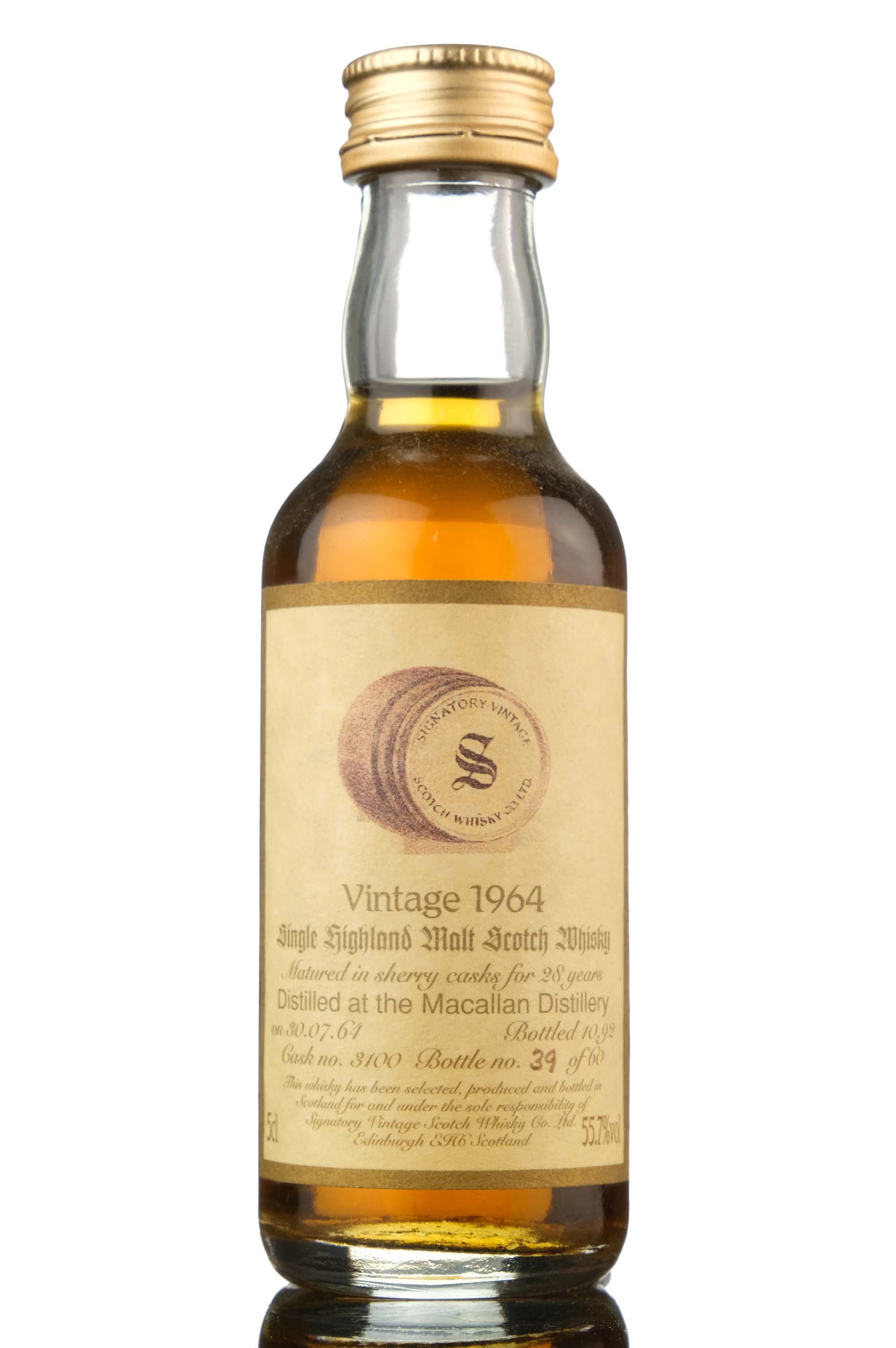 Macallan 1964-1992 - 28 Year Old - Signatory Vintage - Single Cask 3100 - Miniature