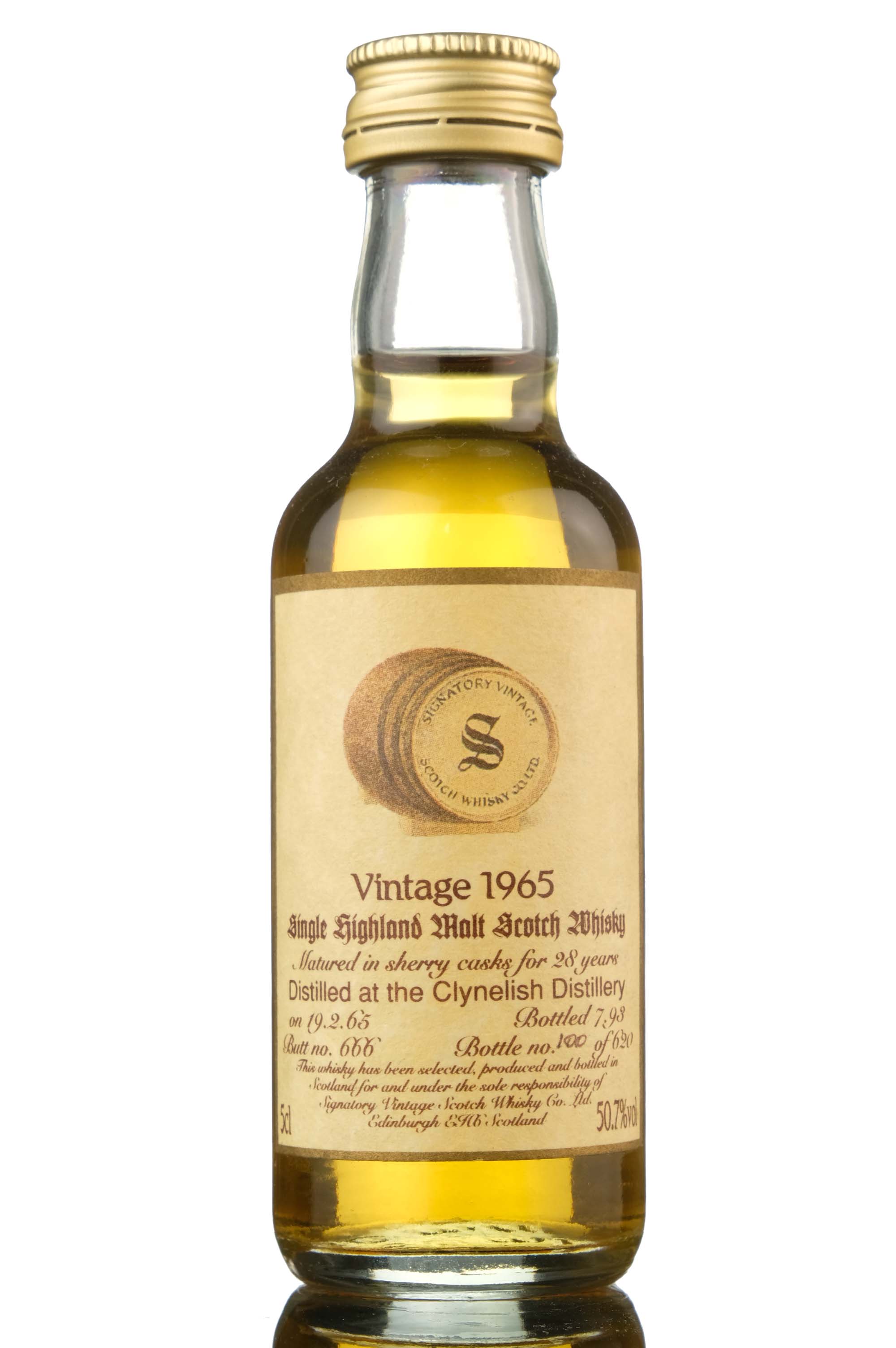 Clynelish 1965-1993 - 28 Year Old - Signatory Vintage - Single Cask 666 - Miniature