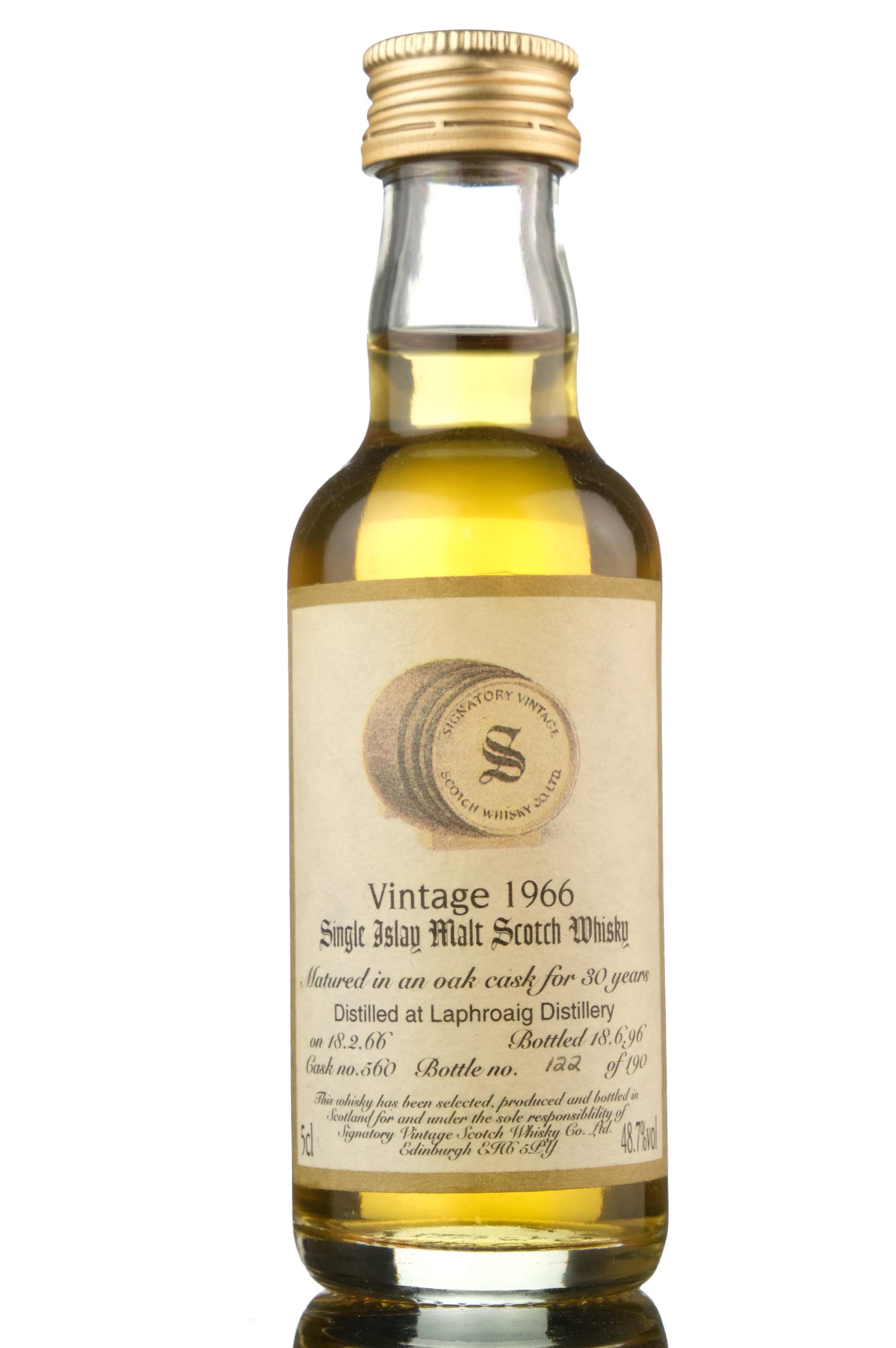 Laphroaig 1966-1996 - 30 Year Old - Signatory Vintage - Single Cask 560 - Miniature