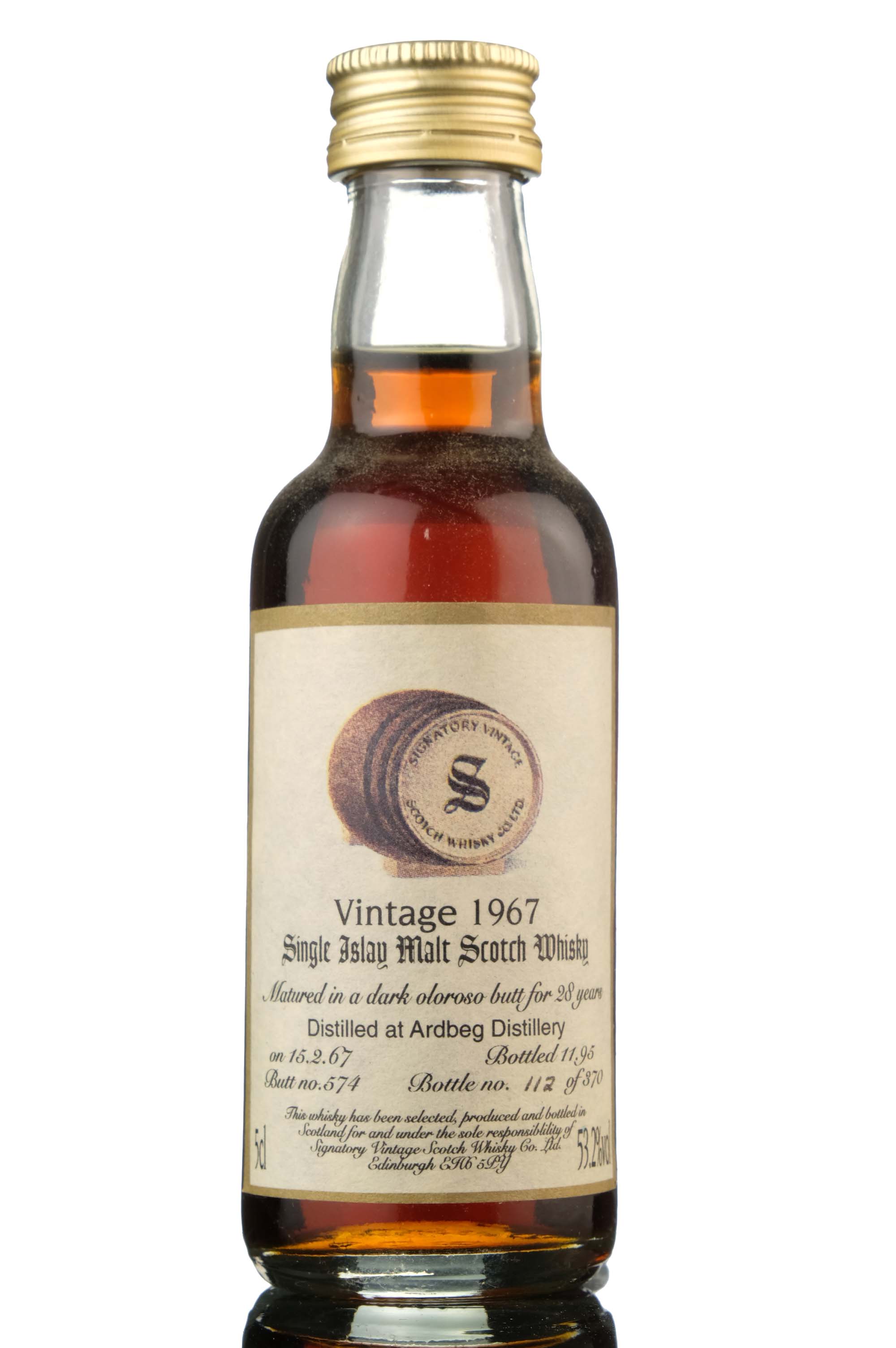 Ardbeg 1967-1995 - 28 Year Old - Signatory Vintage -Single Cask 574 - Dark Oloroso - Minia