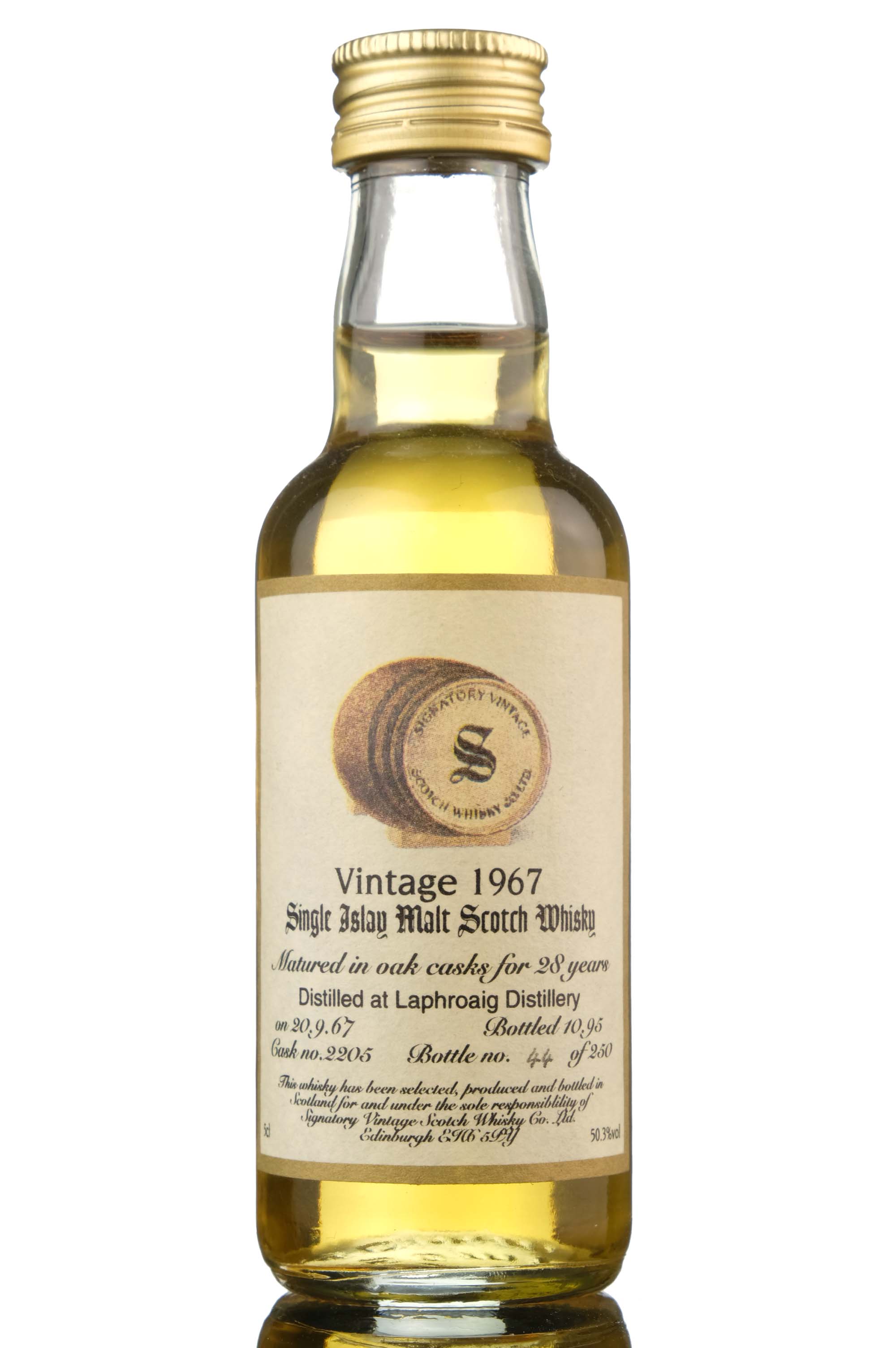 Laphroaig 1967-1993 - 28 Year Old - Signatory Vintage - Single Cask 2205 - Miniature