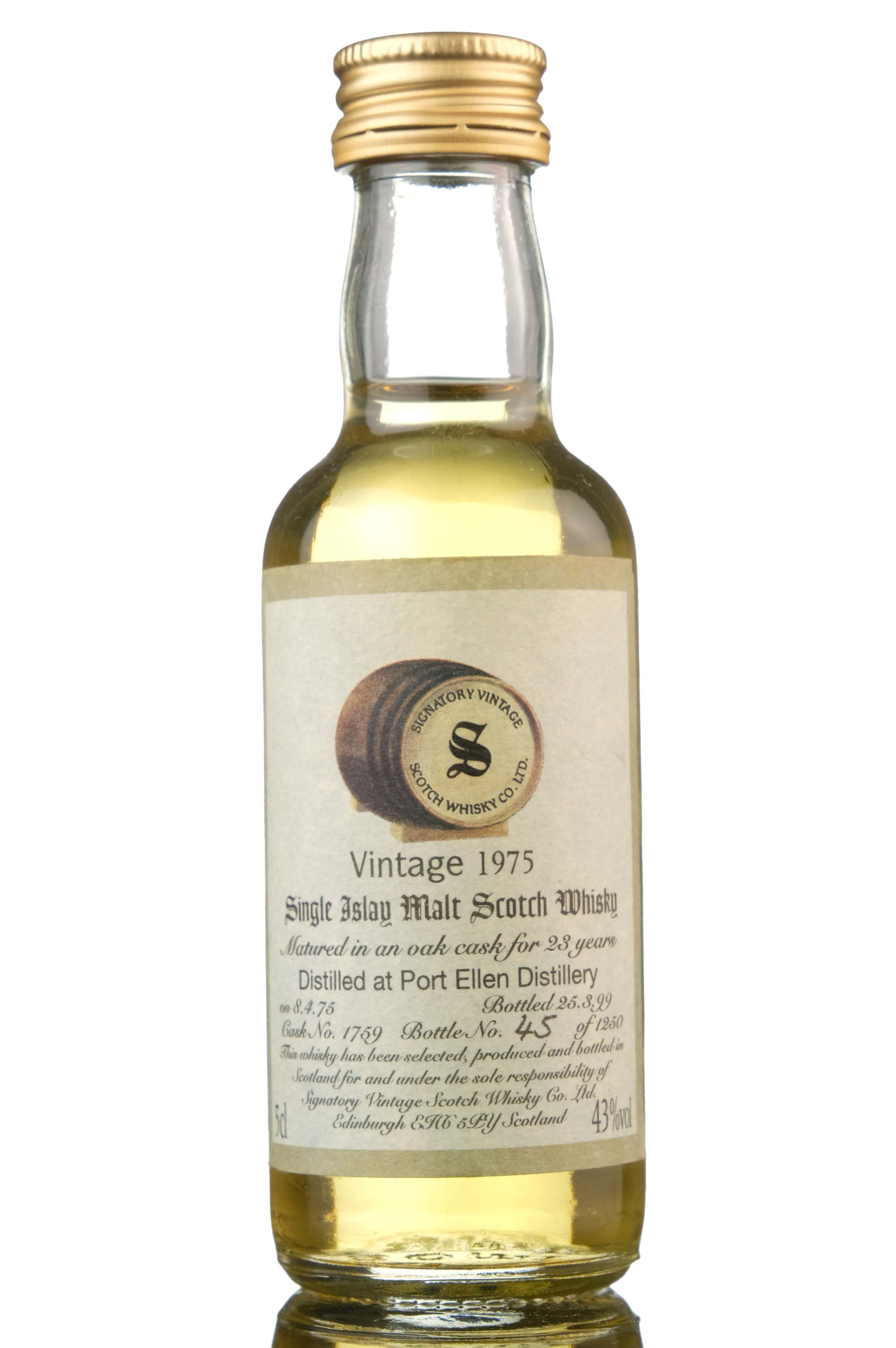 Port Ellen 1975-1999 - 23 Year Old - Signatory Vintage - Single Cask 1759 - Miniature