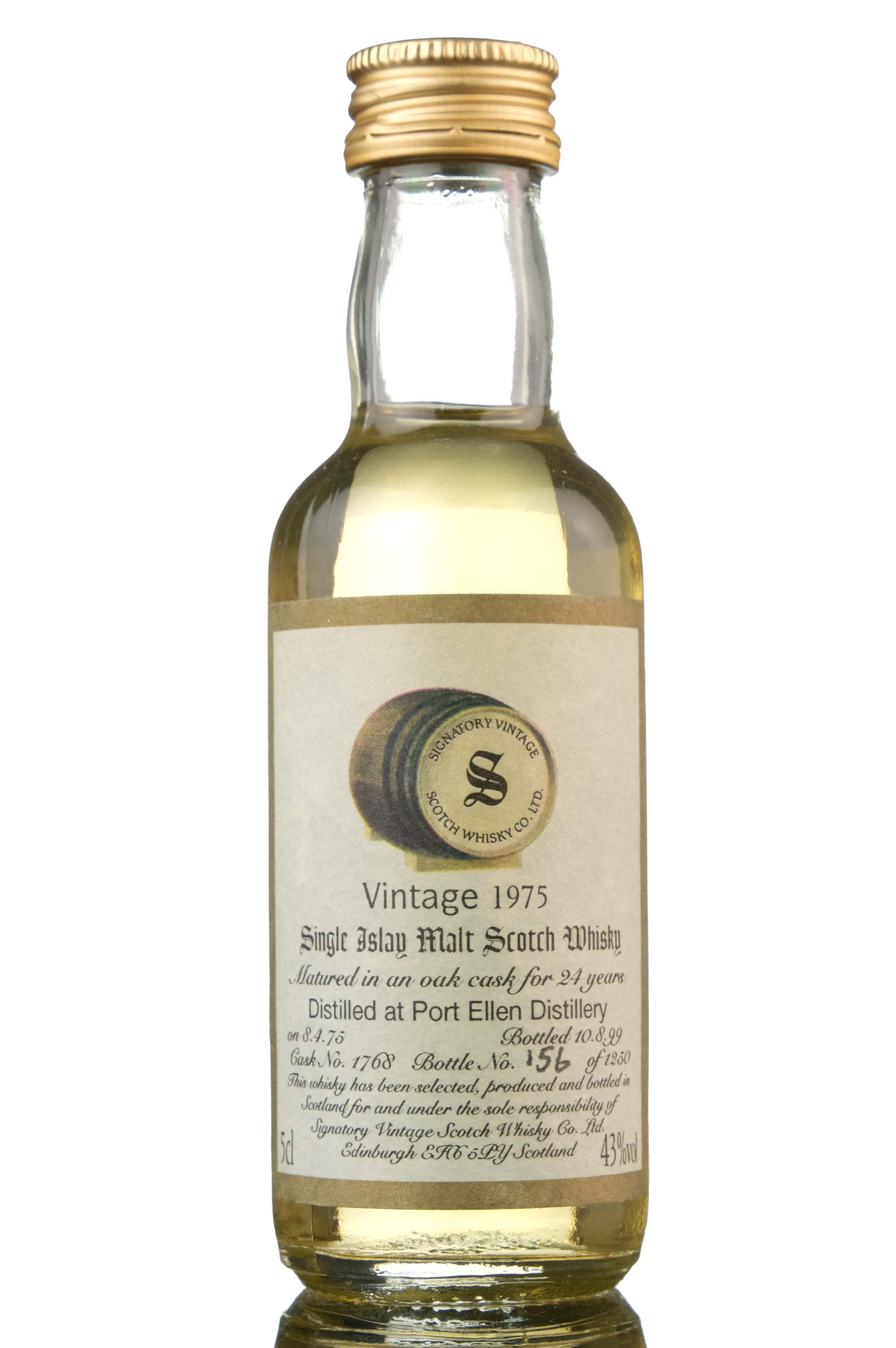 Port Ellen 1975-1999 - 24 Year Old - Signatory Vintage - Single Cask 1768 - Miniature