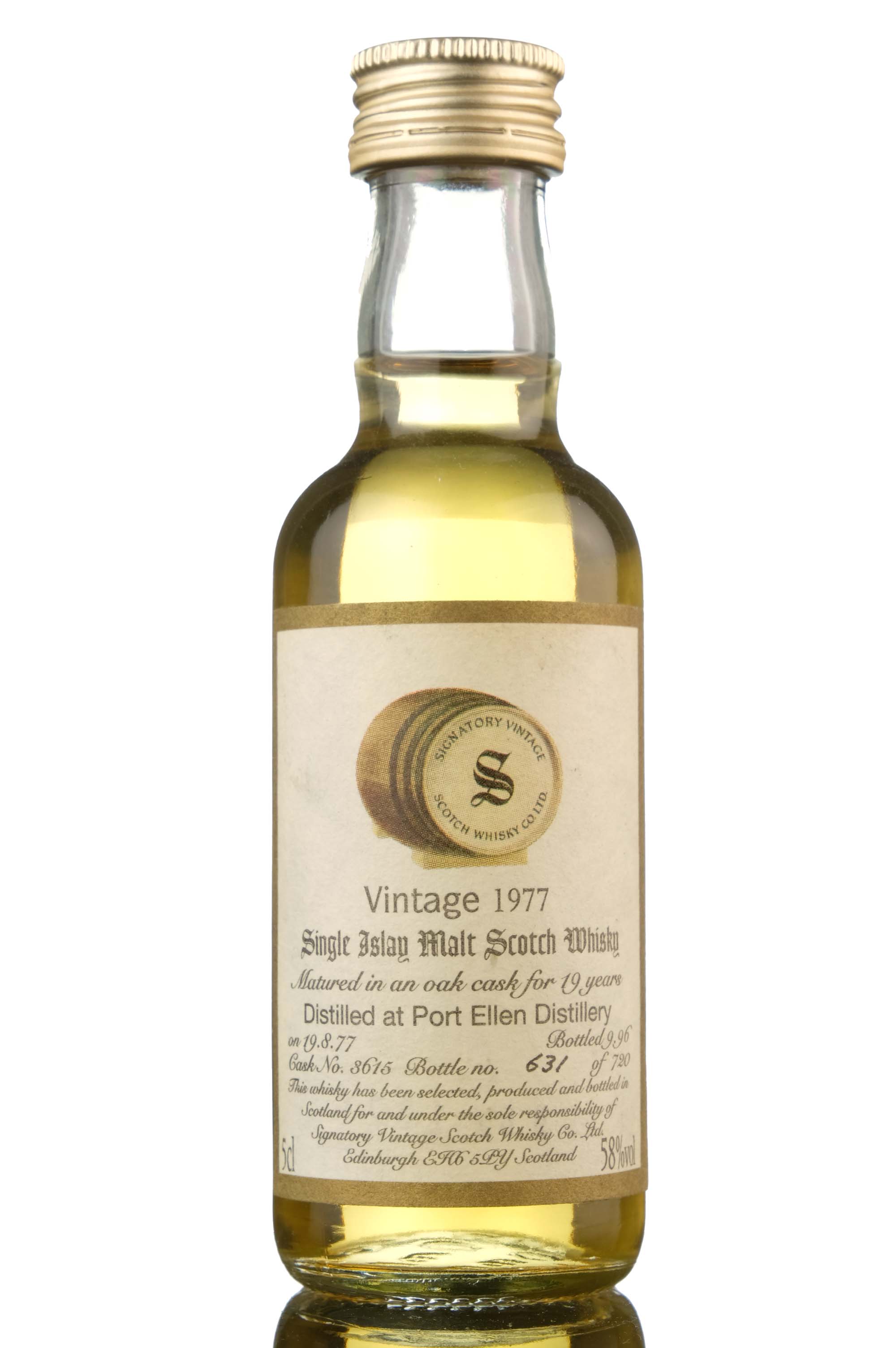 Port Ellen 1977-1996 - 19 Year Old - Signatory Vintage - Single Cask 3615 - Miniature