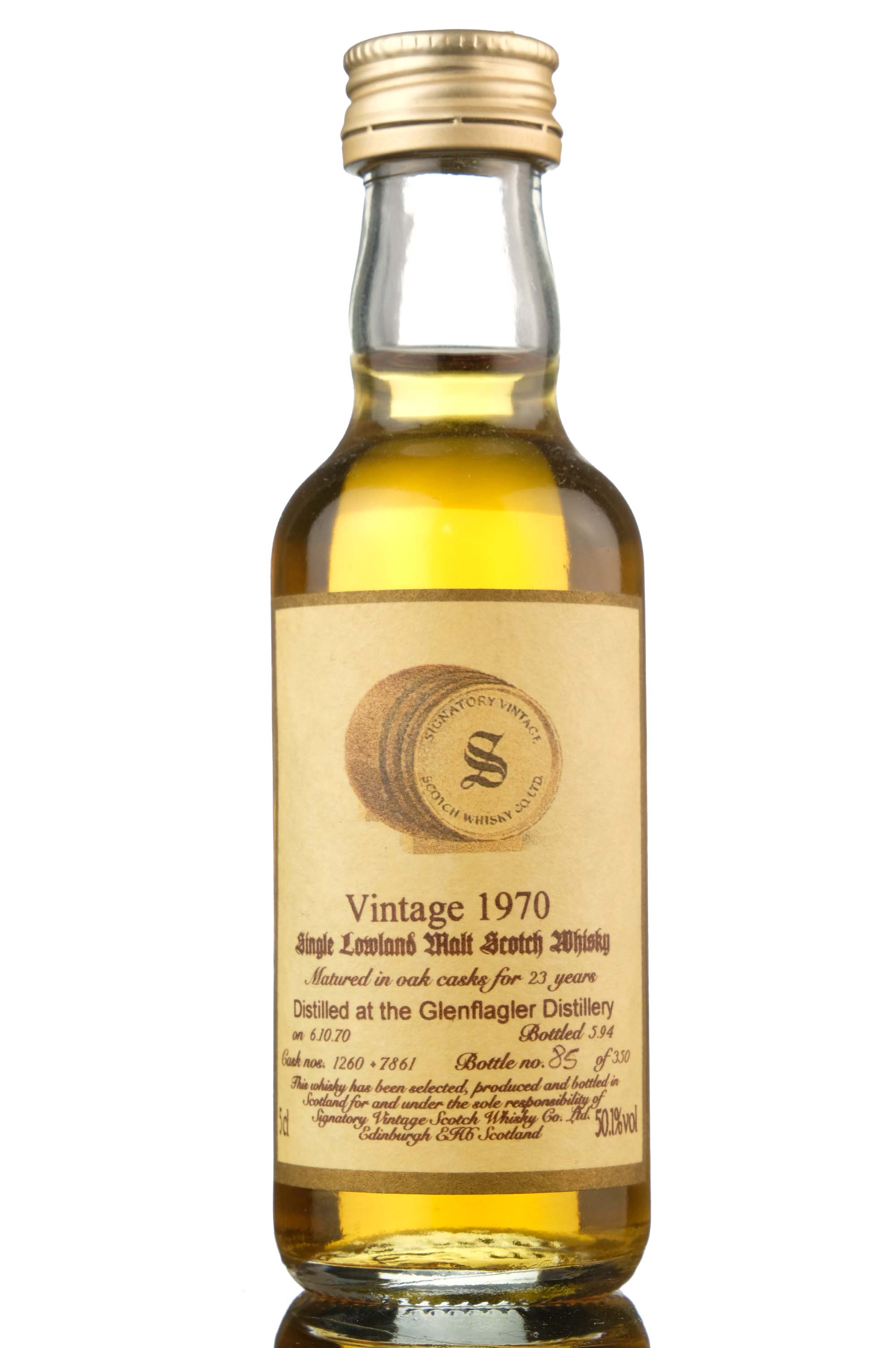 Glen Flagler 1970-1994 - 23 Year Old - Signatory Vintage - Casks 1260-7861 - Miniature