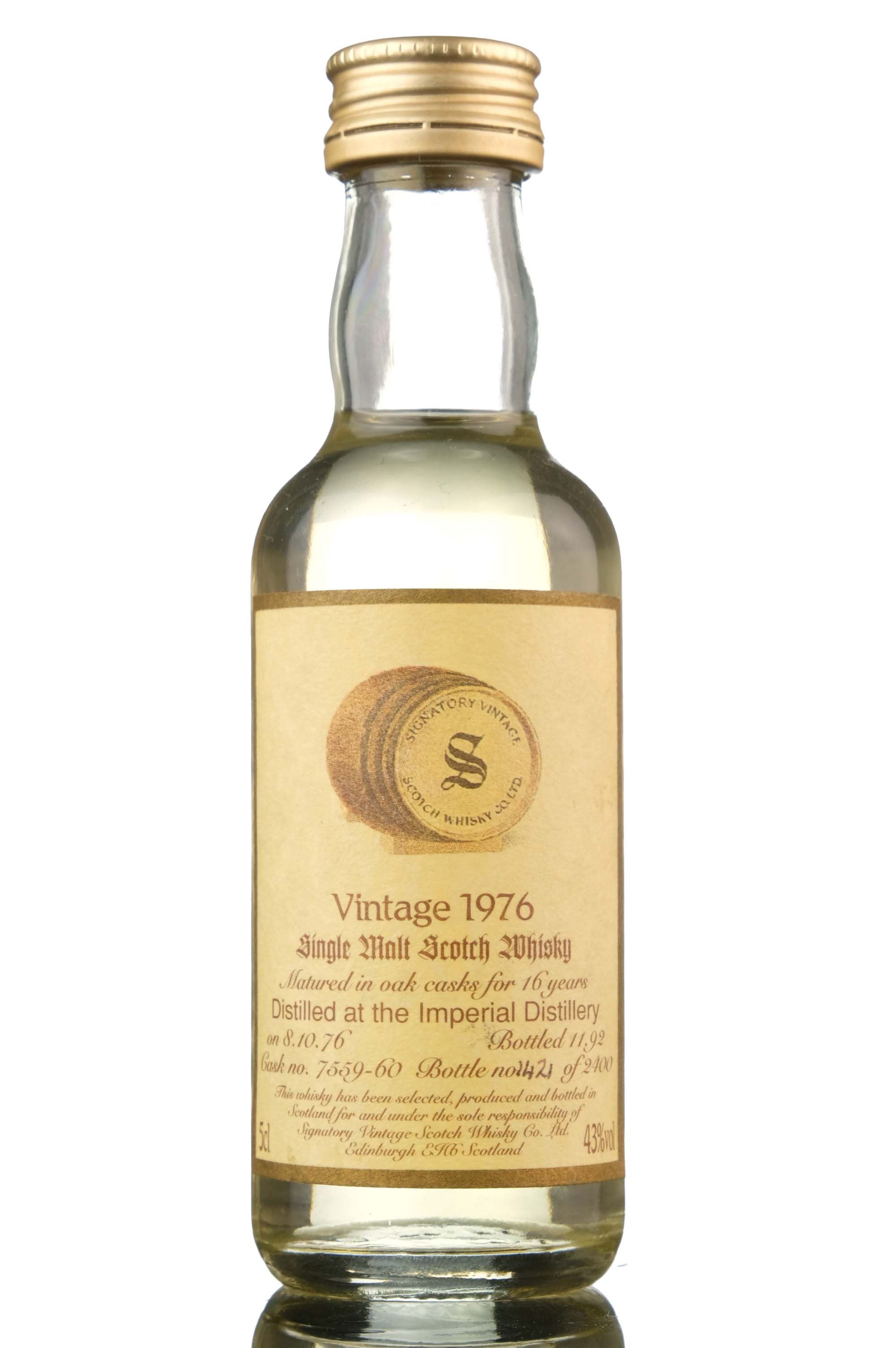 Imperial 1976-1992 - 16 Year Old - Signatory Vintage - Casks 7559-60 - Miniature