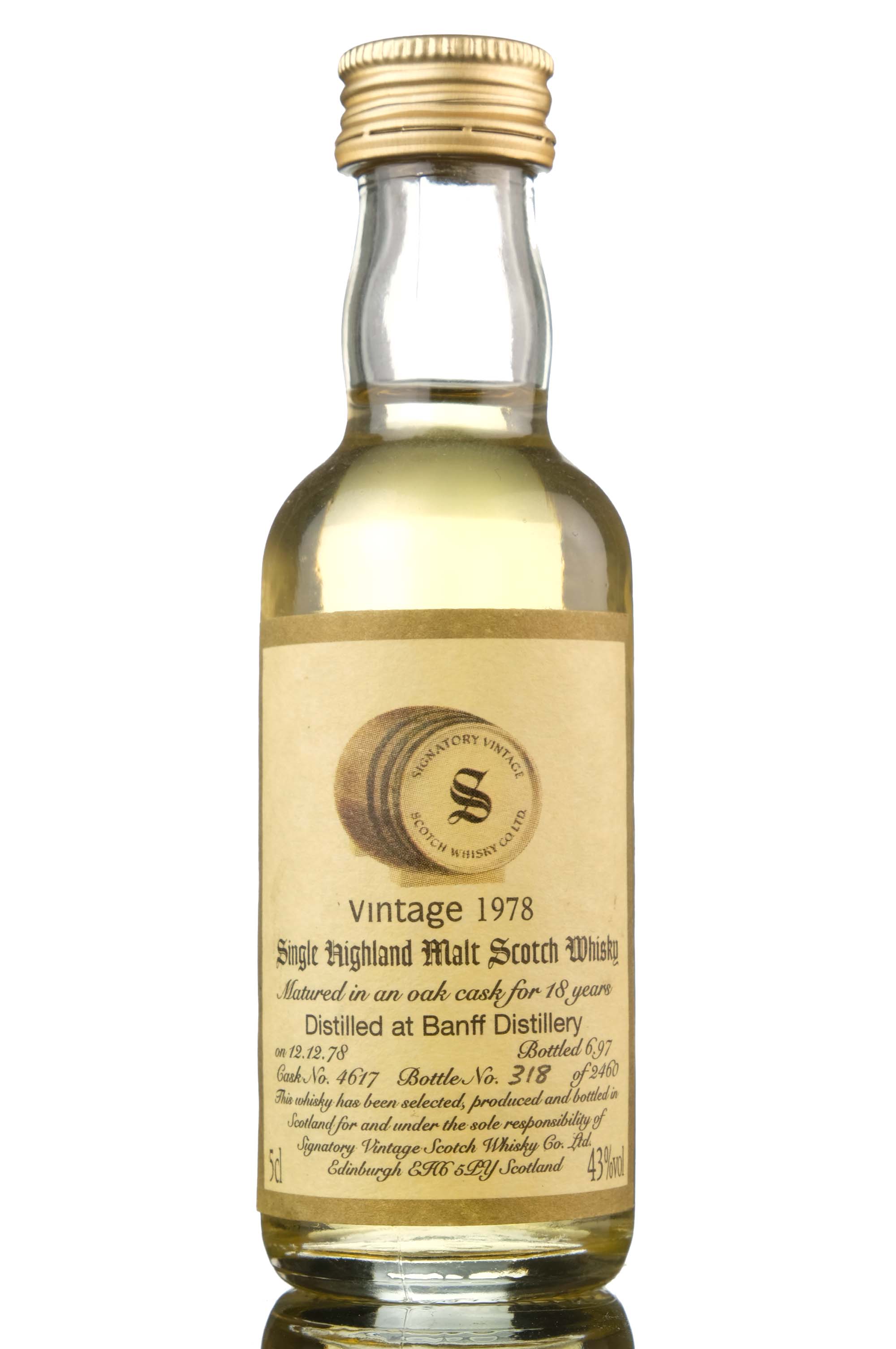 Banff 1978-1997 - 18 Year Old - Signatory Vintage - Single Cask 4617 -  Miniature