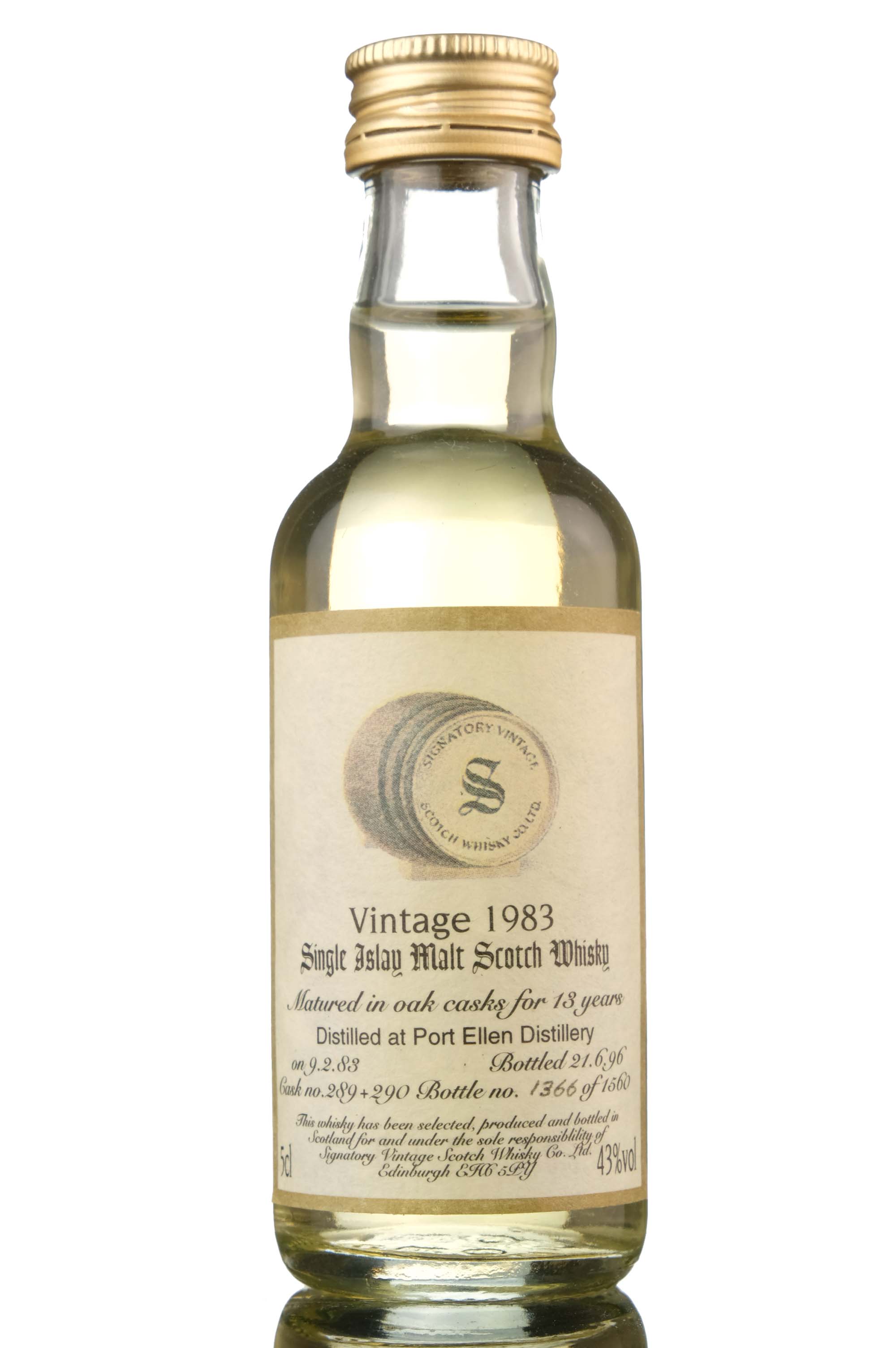 Port Ellen 1983-1996 - 13 Year Old - Signatory Vintage - Casks 289-290 - Miniature