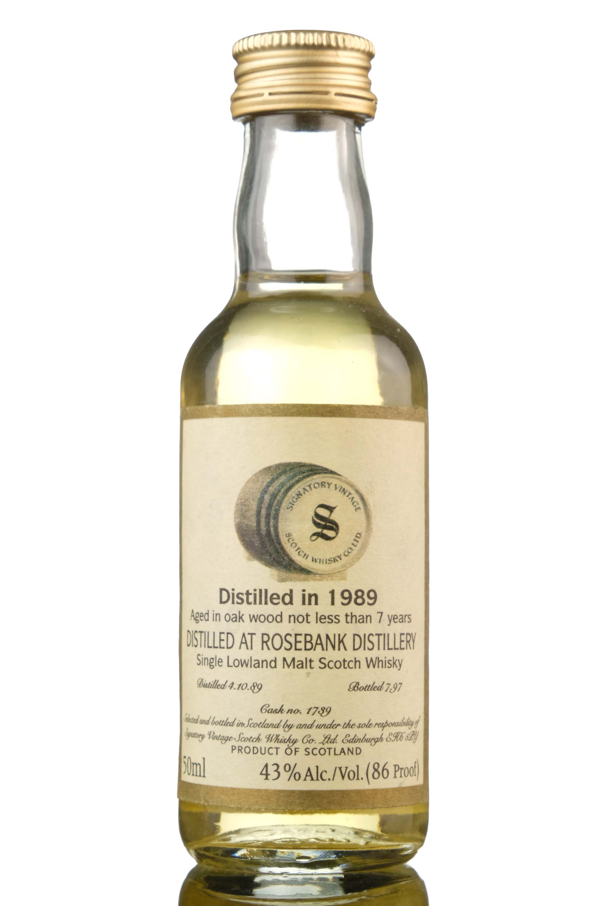 Rosebank 1989-1997 - 7 Year Old - Signatory Vintage - Single Cask 1739 - Wisconsin Import 