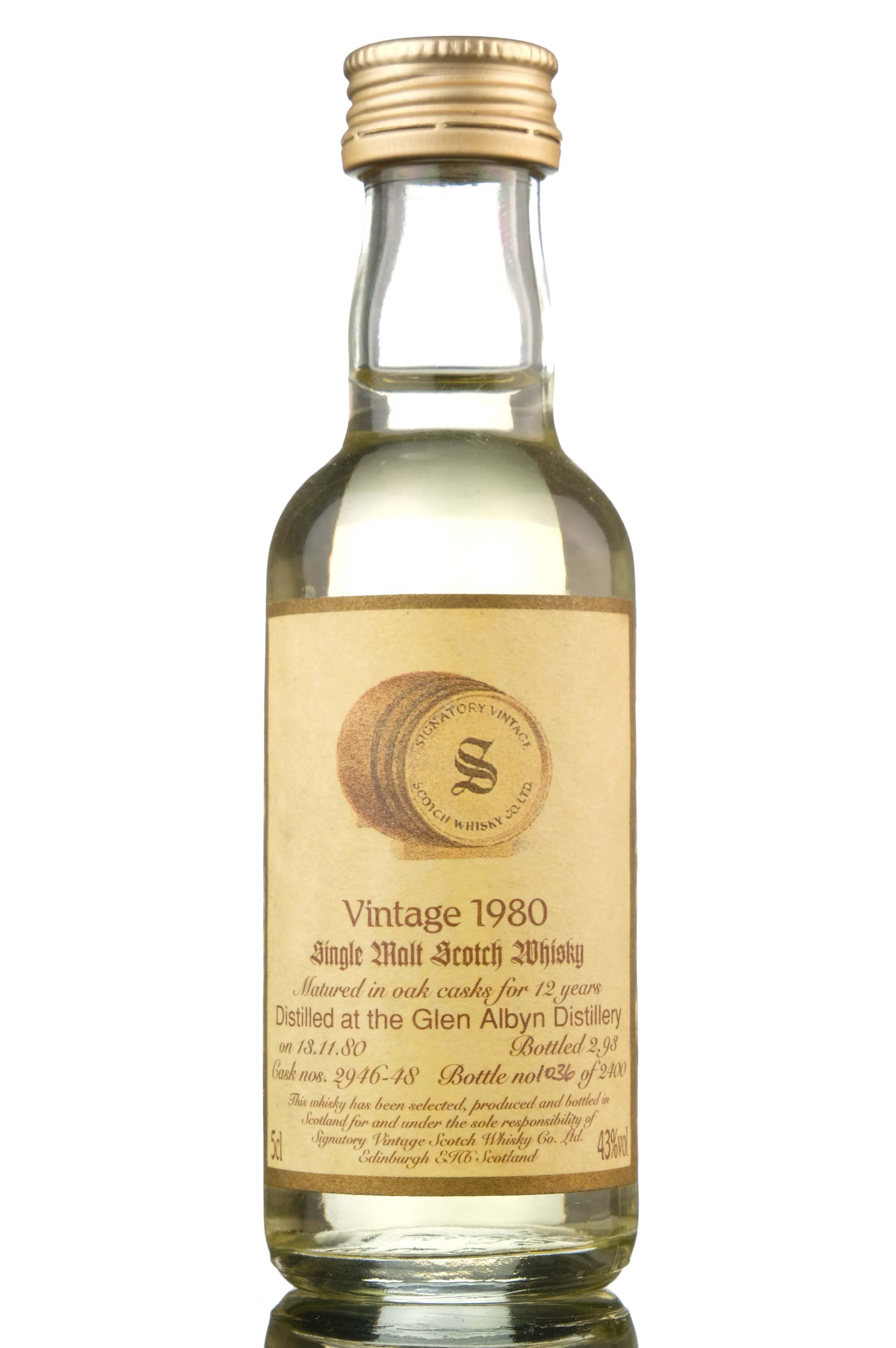 Glen Albyn 1980-1993 - 12 Year Old - Signatory Vintage - Casks 2946-48 - Miniature