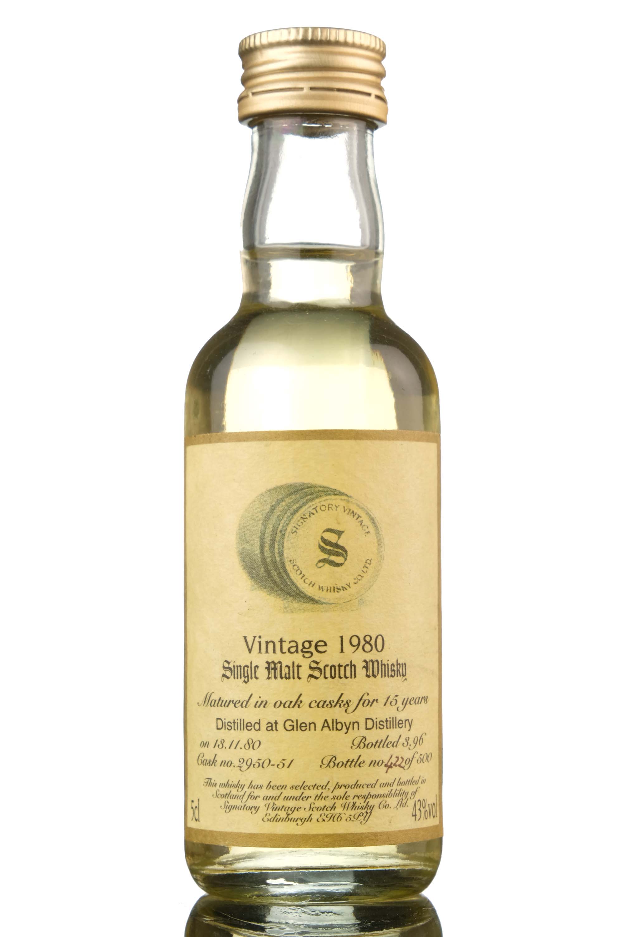 Glen Albyn 1980-1996 - 15 Year Old - Signatory Vintage - Casks 2950-51 - Miniature