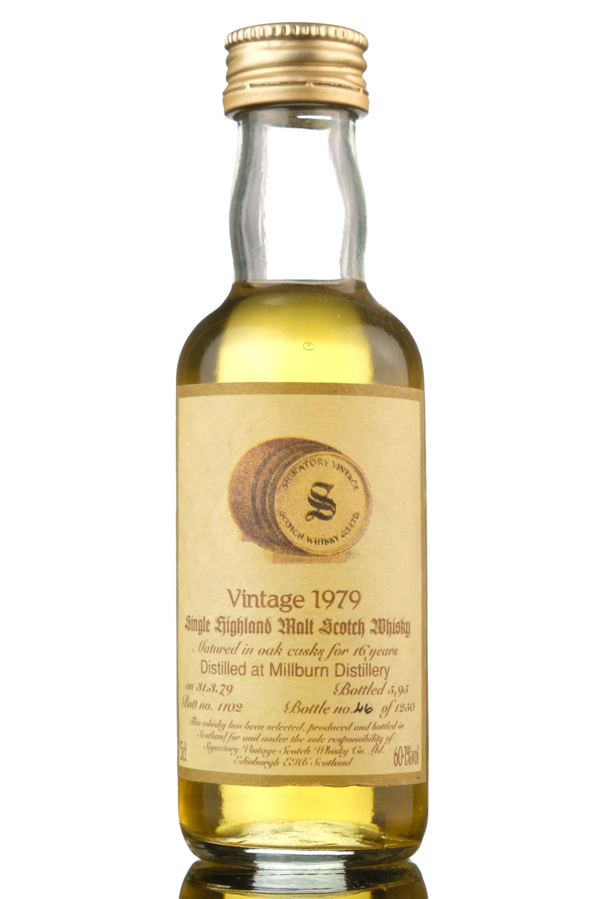 Millburn 1979-1995 - 16 Year Old - Signatory Vintage - Single Cask 1102 - Miniature