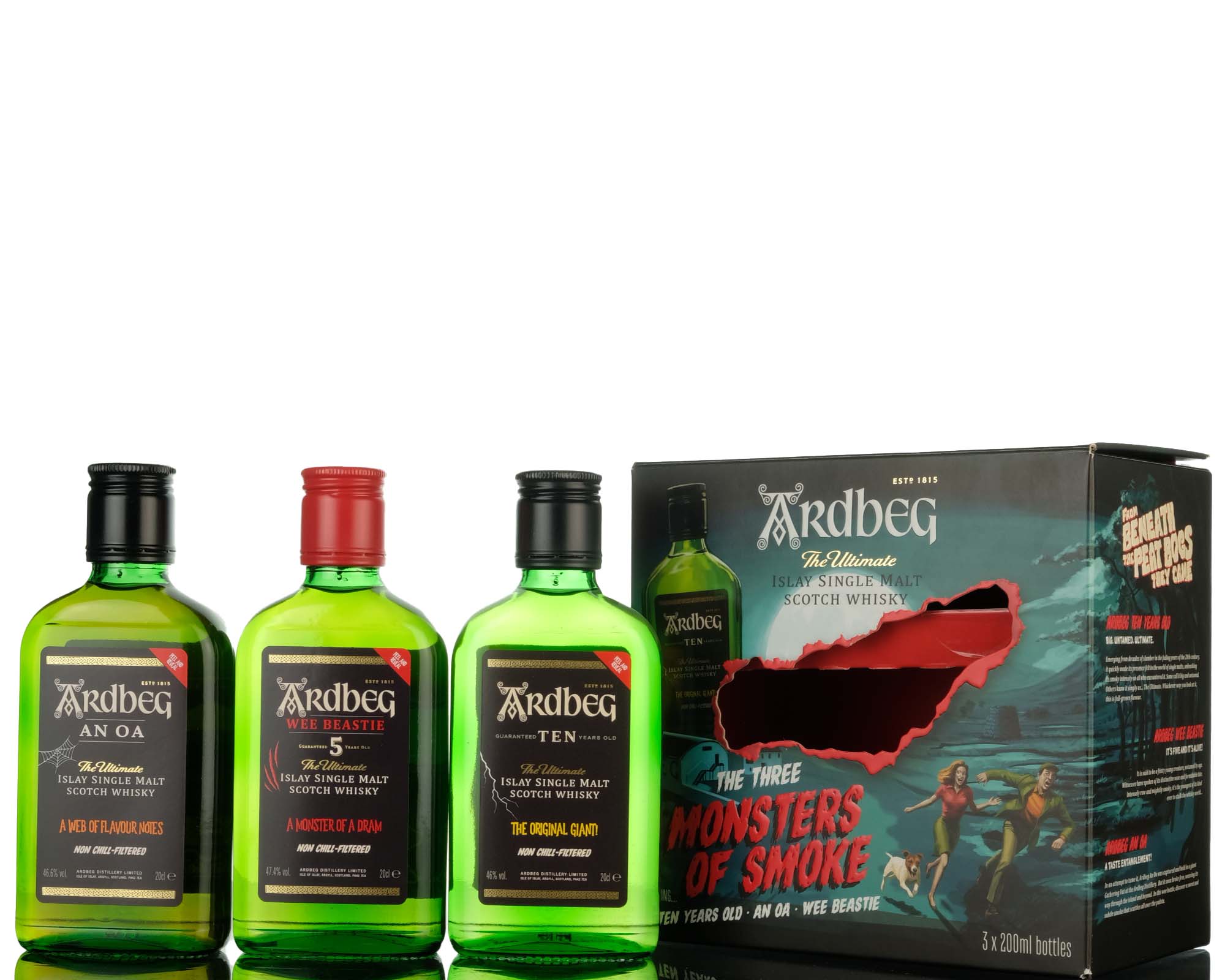 Ardbeg The Three Monsters Of Smoke Box Set - 10 Year Old - An Oa - Wee Beastie