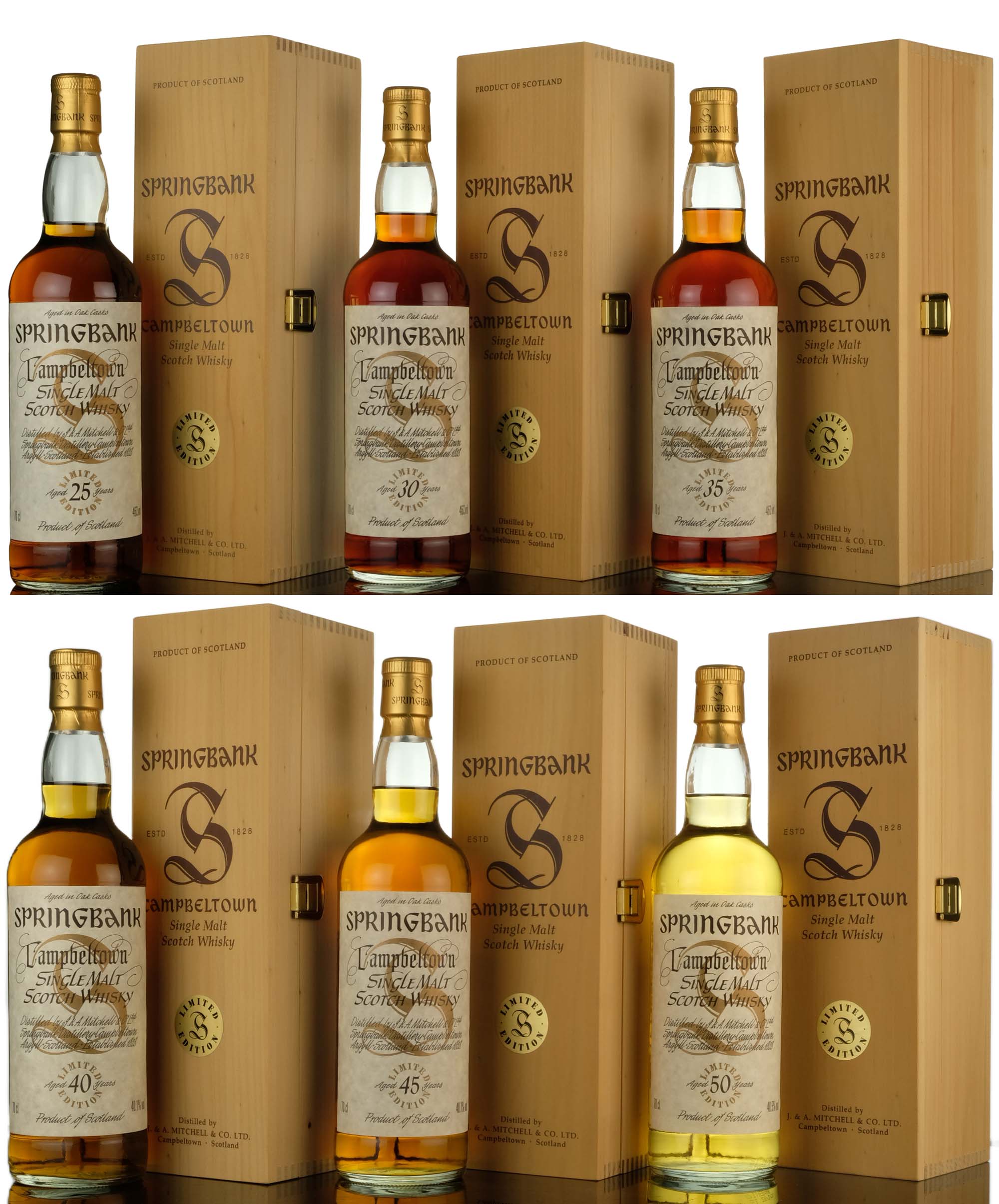 Springbank Millennium Set - 25 - 30 - 35 - 40 - 45 - 50 Year Old