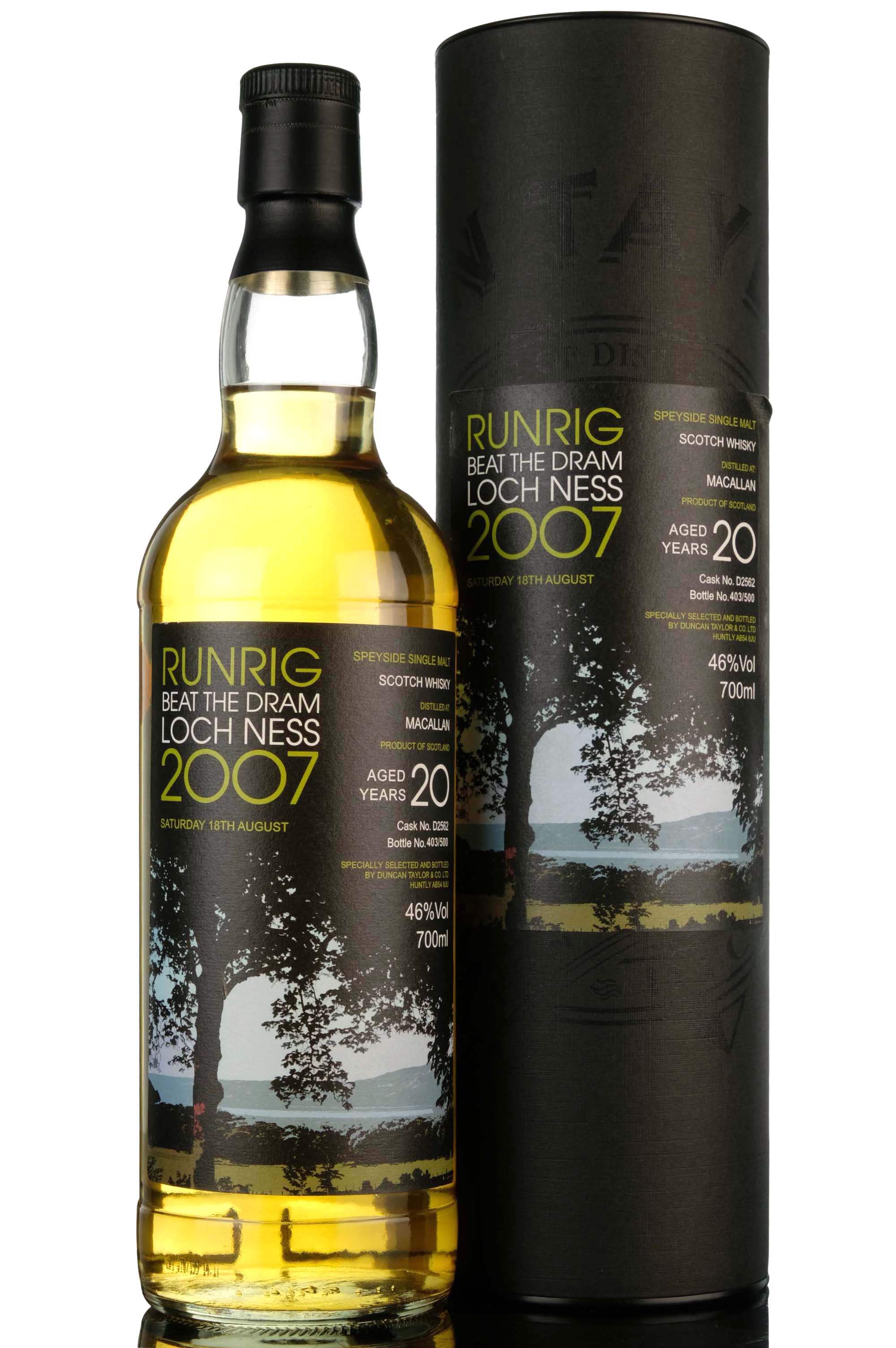 Macallan 1987-2007 - 20 Year Old - Runrig Beat The Dram Loch Ness 2007 - Single Cask D2562