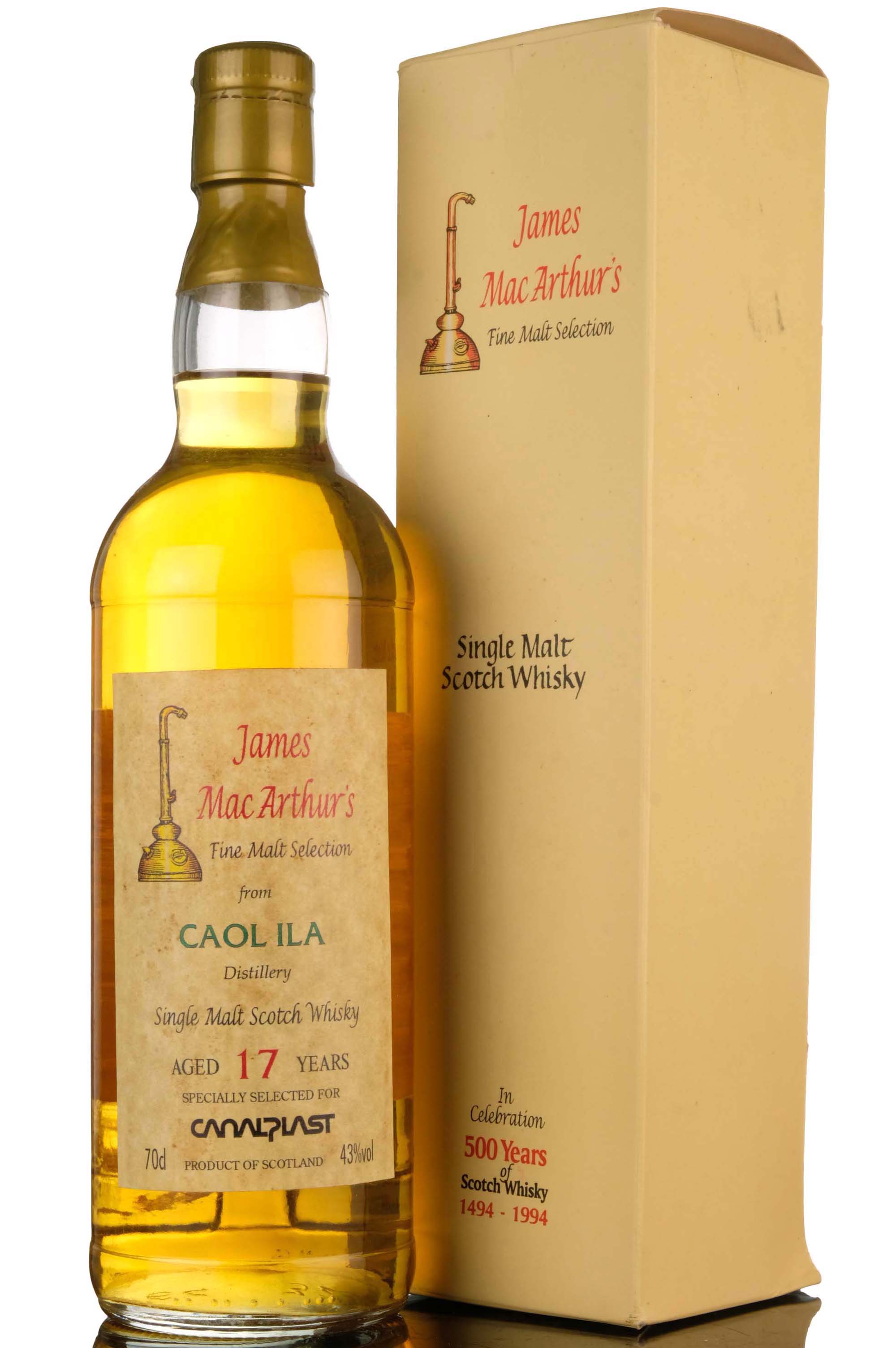 Caol Ila 17 Year Old - James MacArthur - Fine Malt Selection - Canalplast - 500 Years Of S