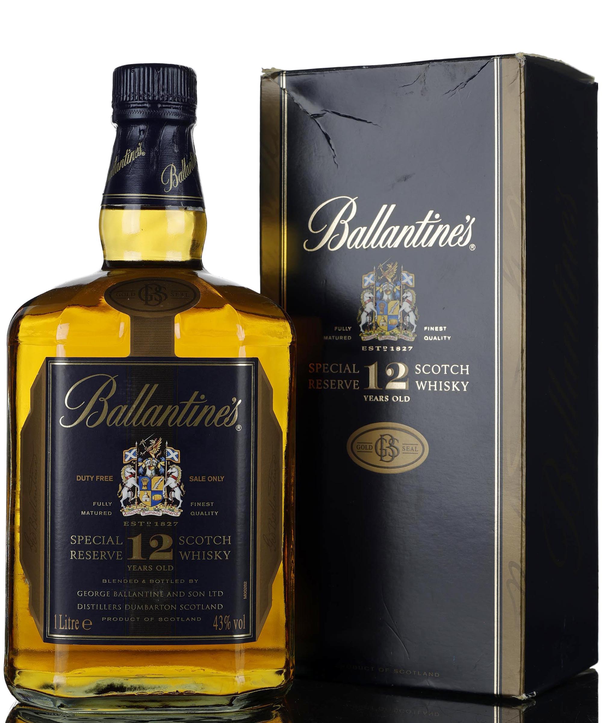 Ballantines 12 Year Old - Gold Seal Special Reserve - 1980s - 1 Litre