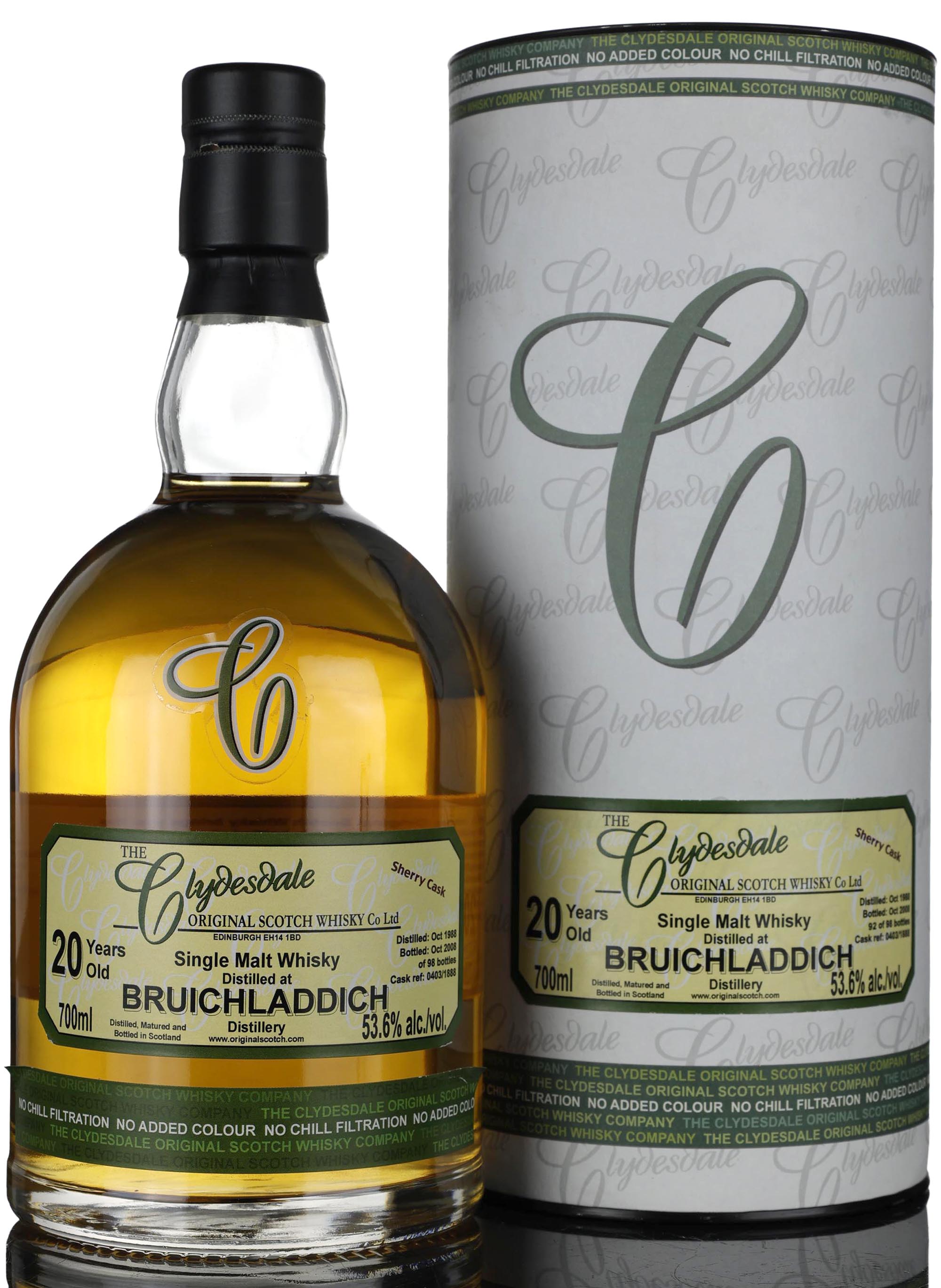 Bruichladdich 1988-2008 - 20 Year Old - The Clydesdale - Single Cask 0403/1888