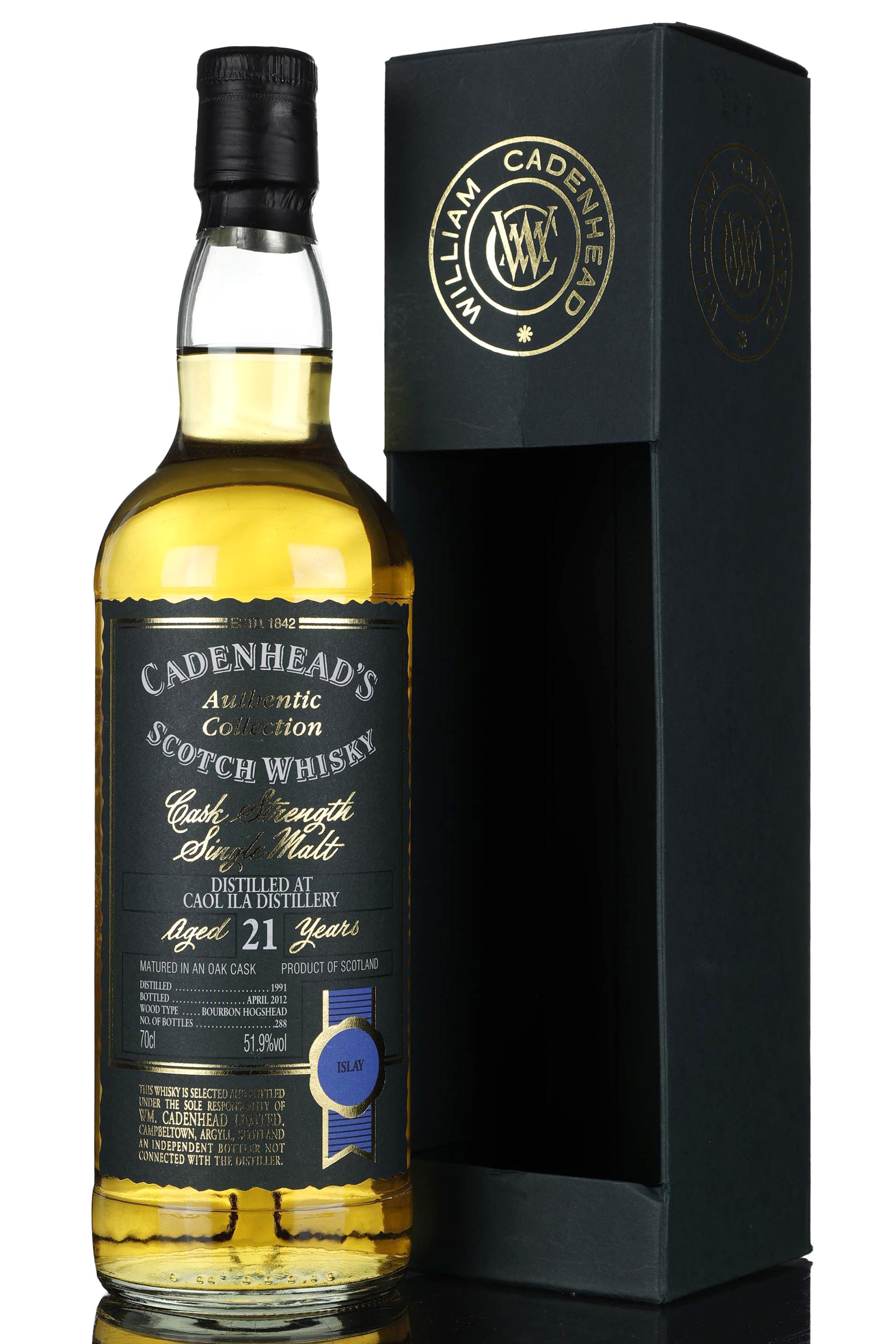 Caol Ila 1991-2012 - 21 Year Old - Cadenheads Authentic Collection - Single Cask