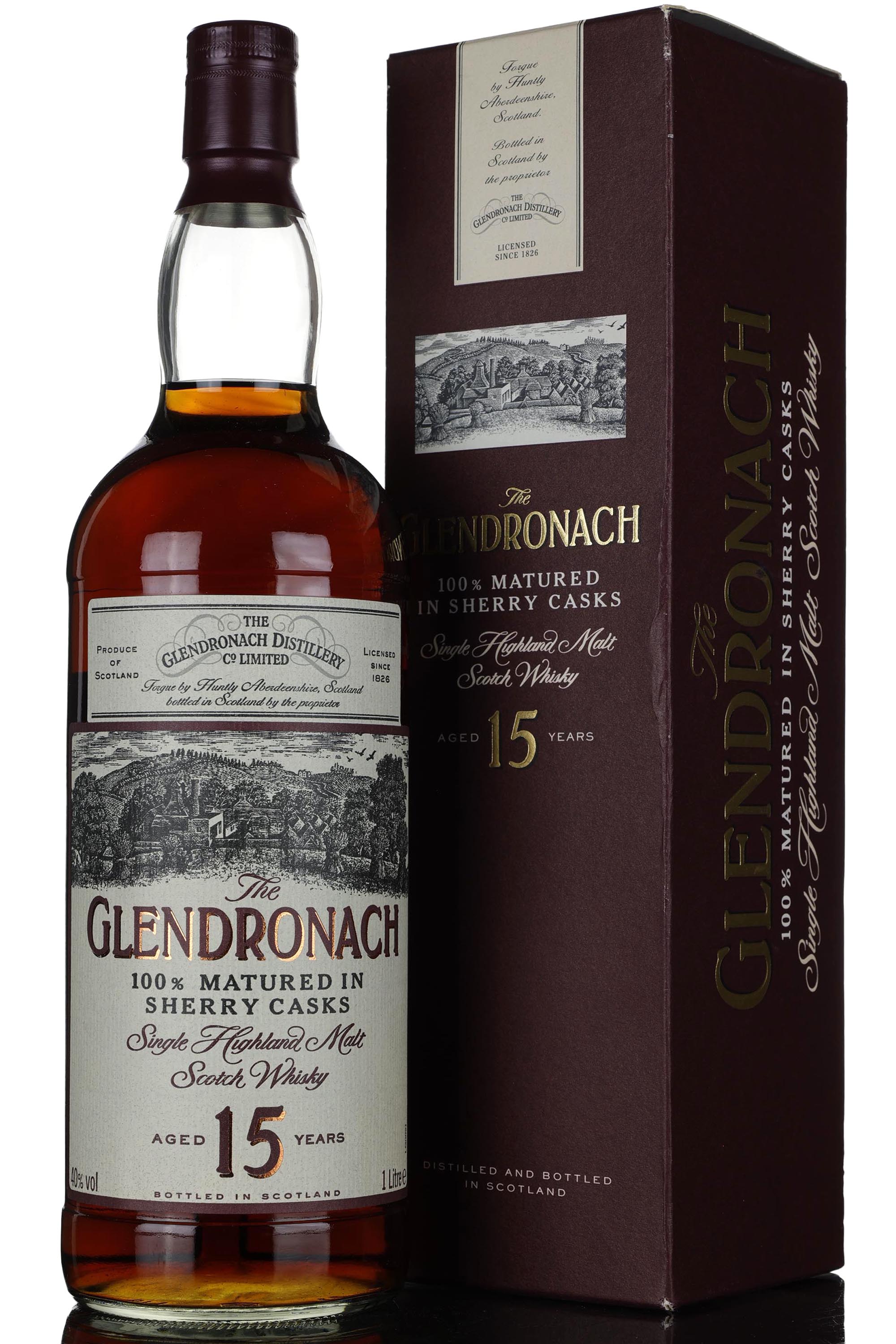 Glendronach 15 Year Old - Sherry Cask - 1990s - 1 Litre