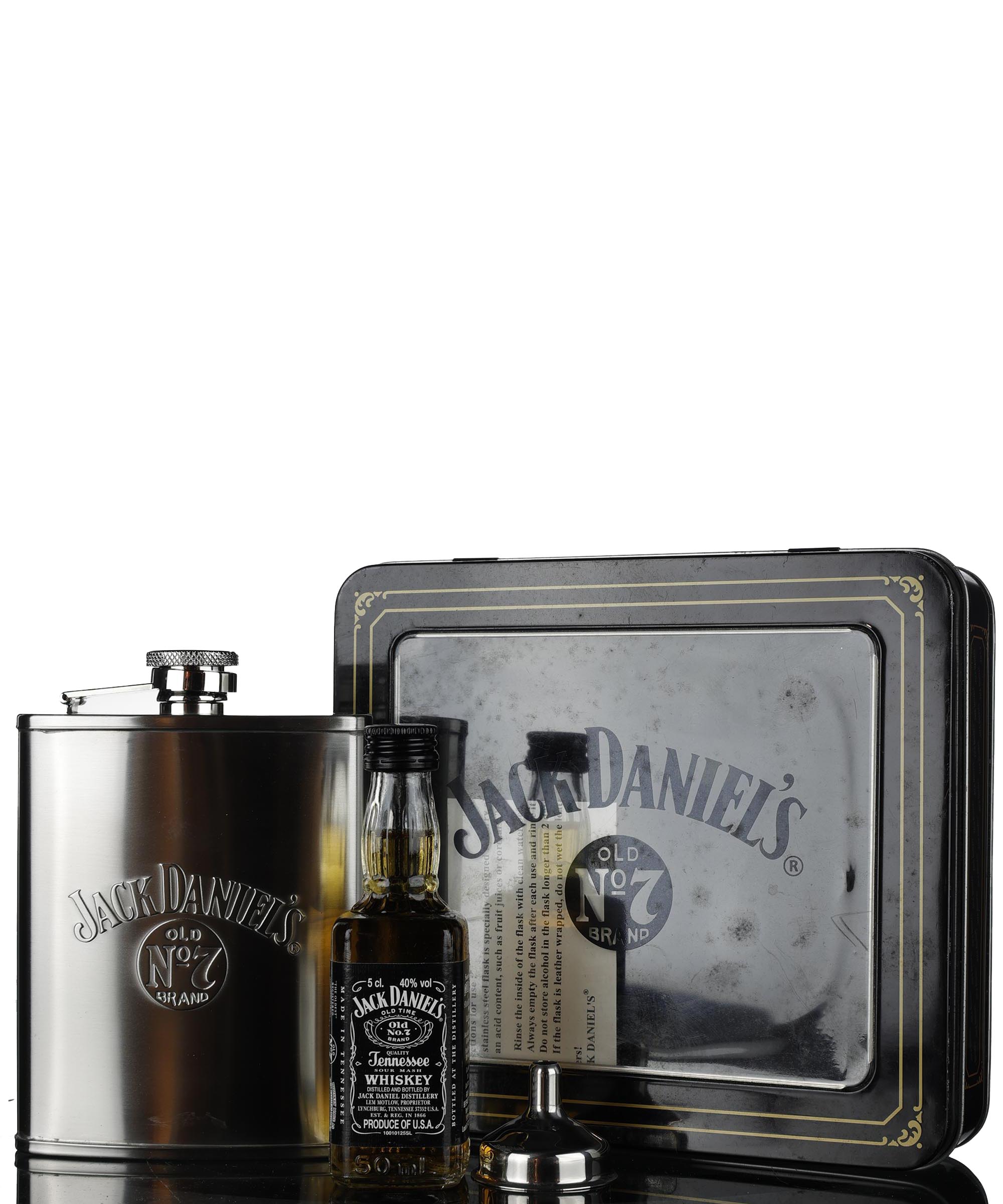 Jack Daniels Old No.7 Brand Miniature Hip Flask Presentation Set
