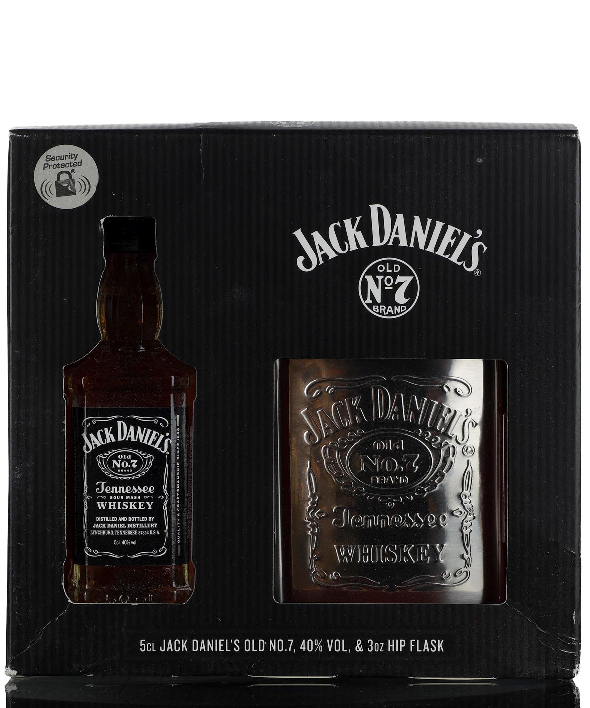 Jack Daniels Old No.7 Brand Miniature Hip Flask Presentation Set