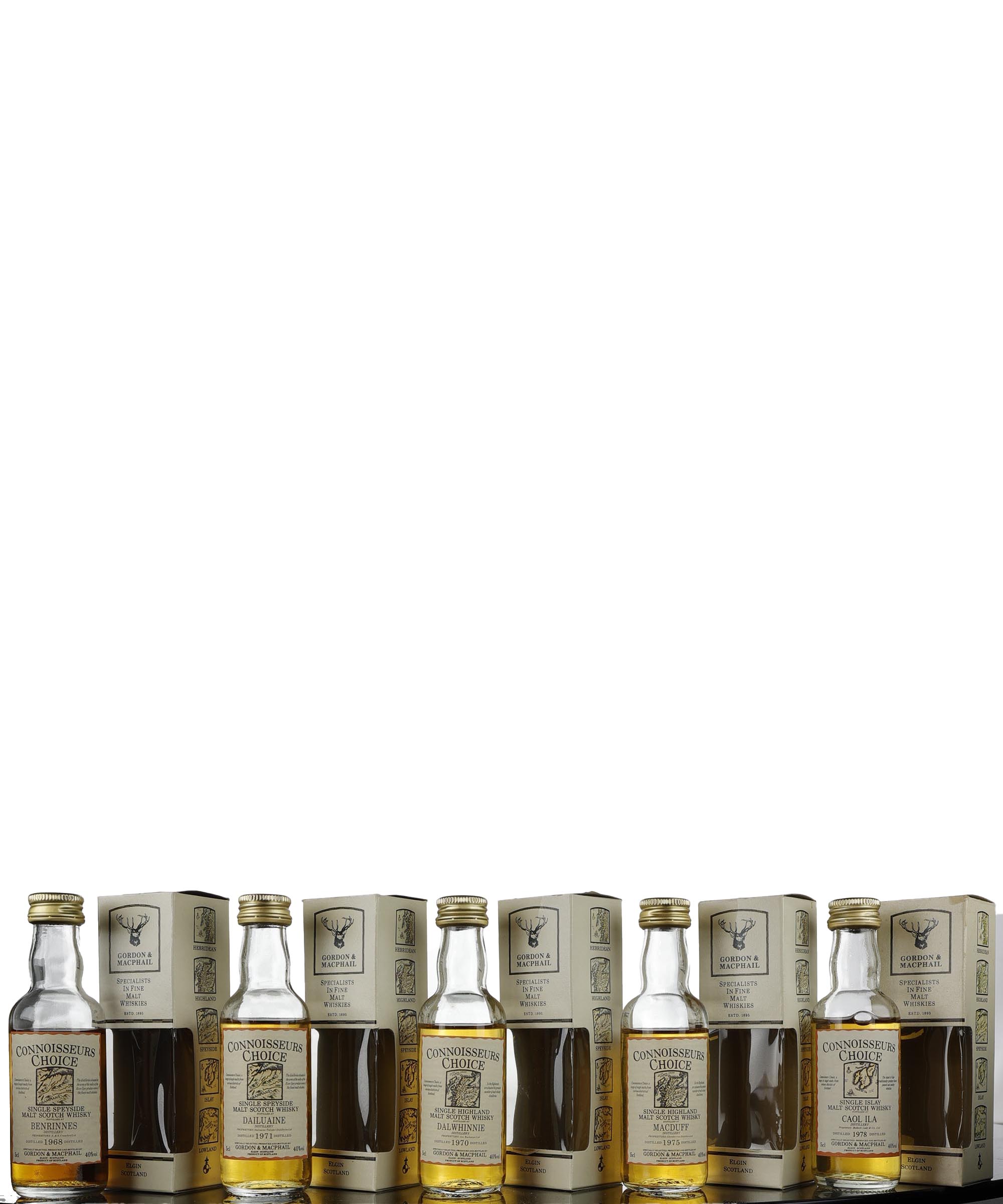 5 x Gordon & MacPhail Connoisseurs Choice Miniatures