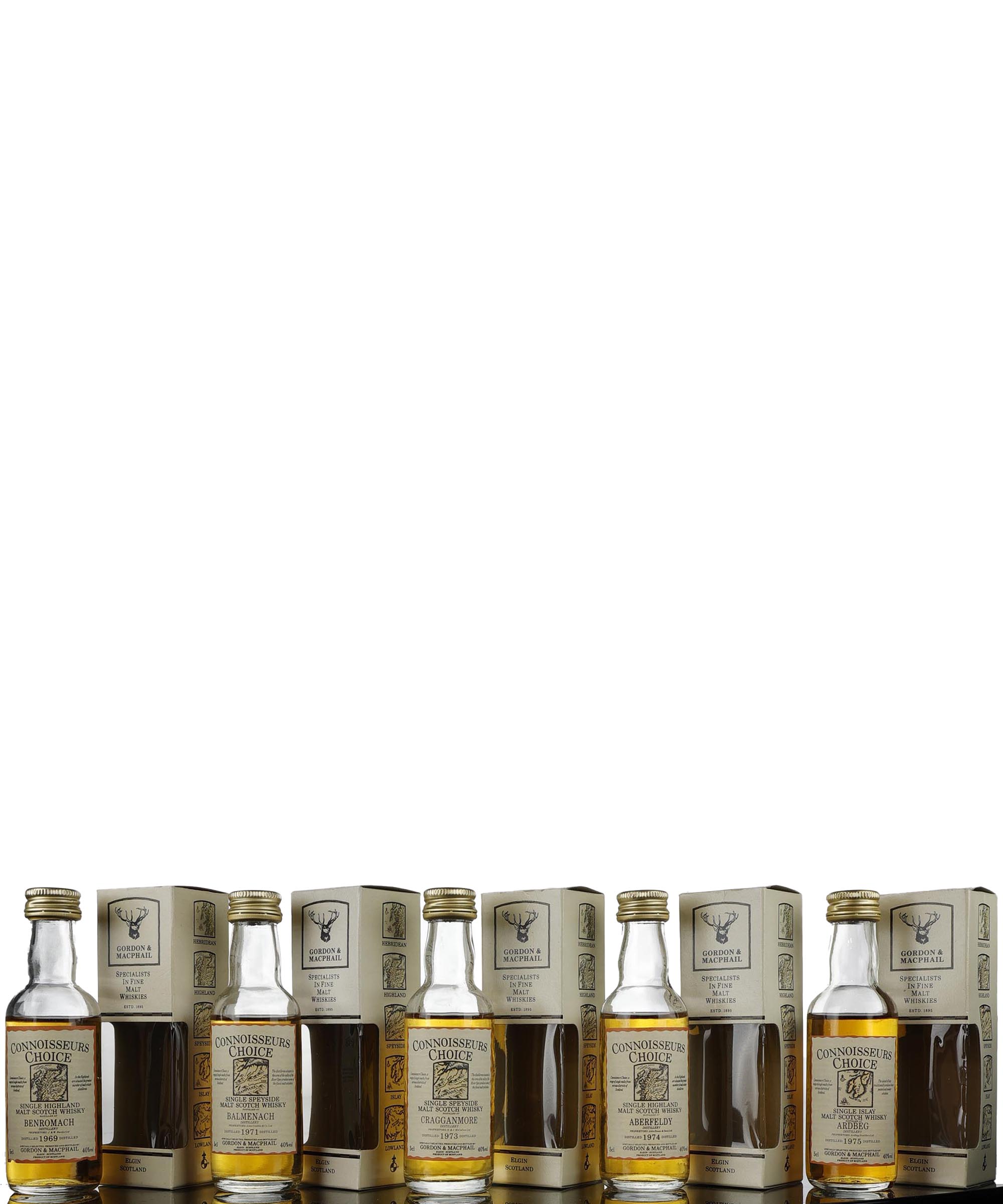 5 x Gordon & MacPhail Connoisseurs Choice Miniatures