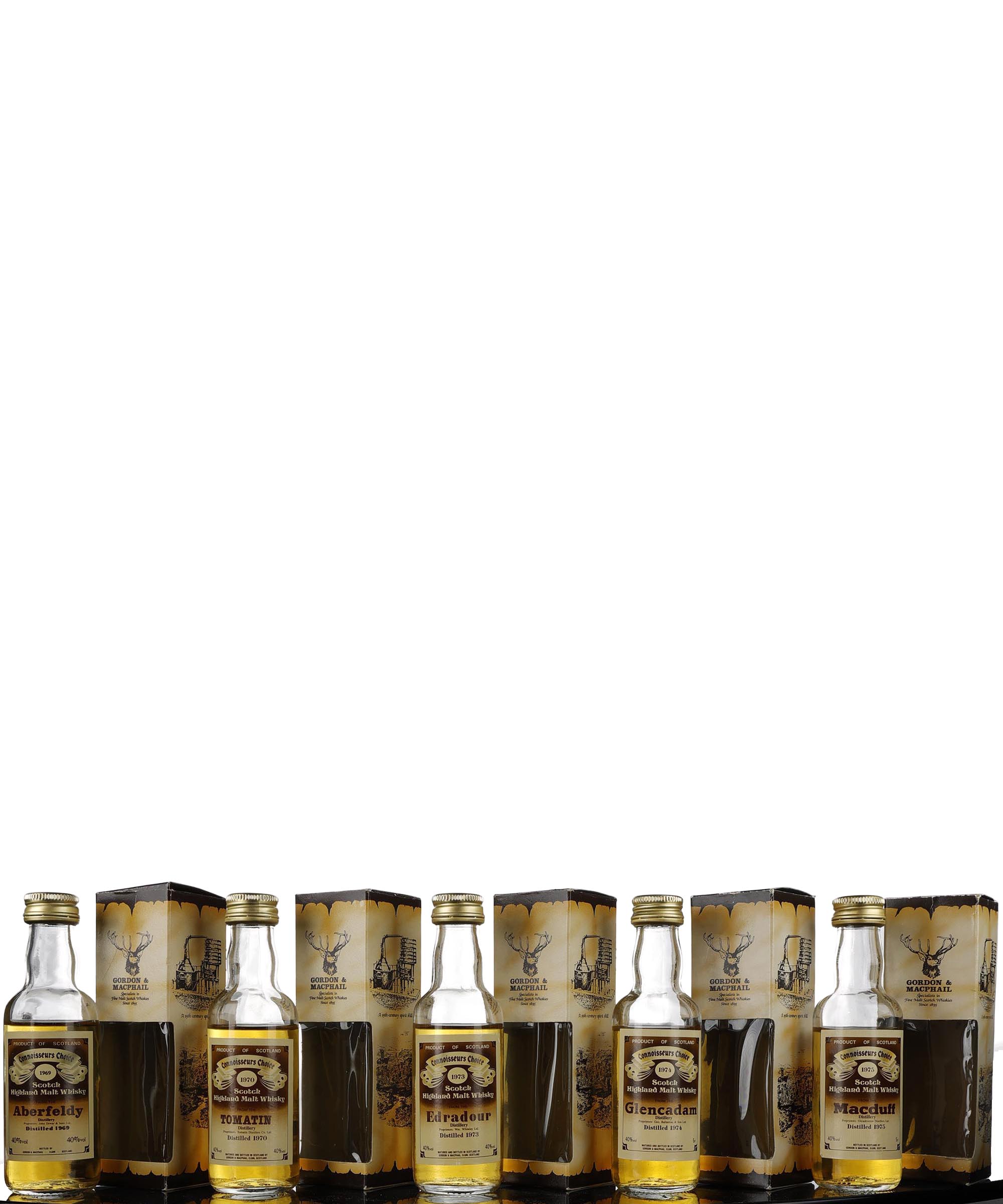 5 x Gordon & MacPhail Connoisseurs Choice Miniatures