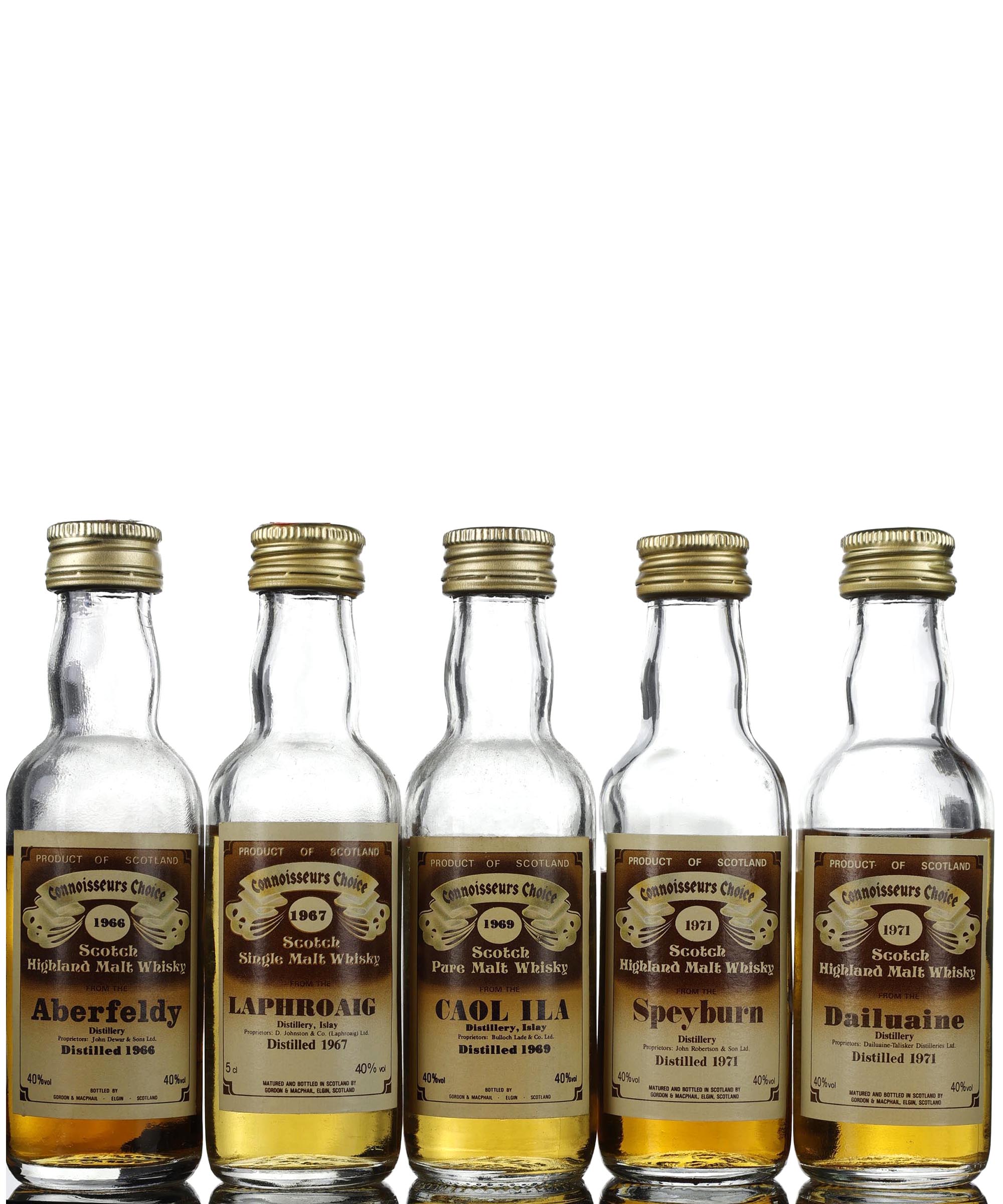 5 x Gordon & MacPhail Connoisseurs Choice Miniatures