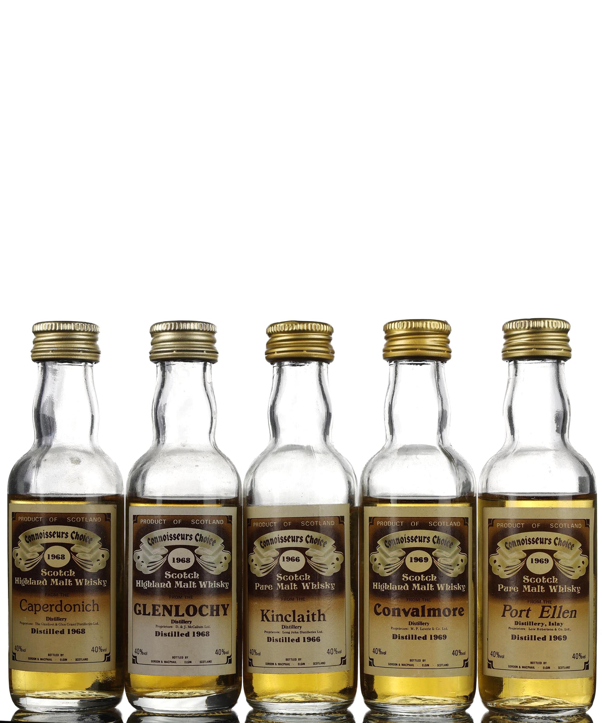 5 x Gordon & MacPhail Connoisseurs Choice Miniatures