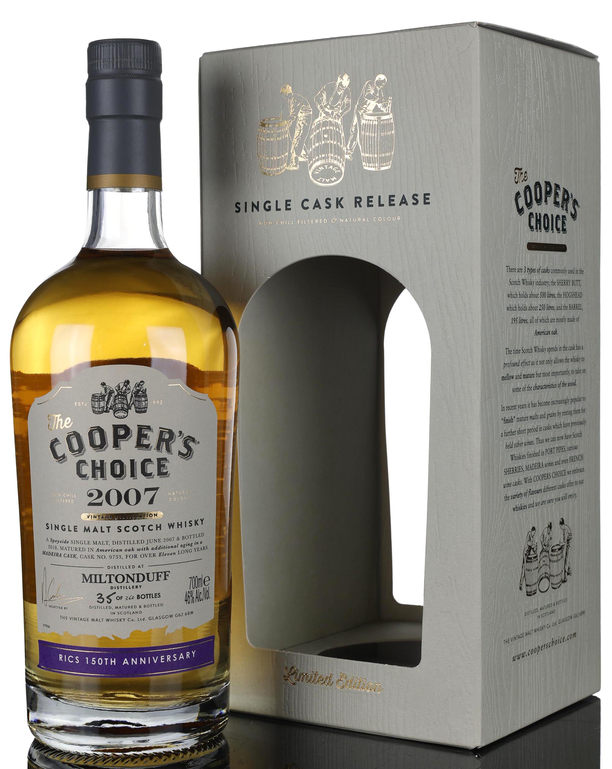 Miltonduff 2007-2018 - 11 Year Old - Coopers Choice - Single Cask 9733