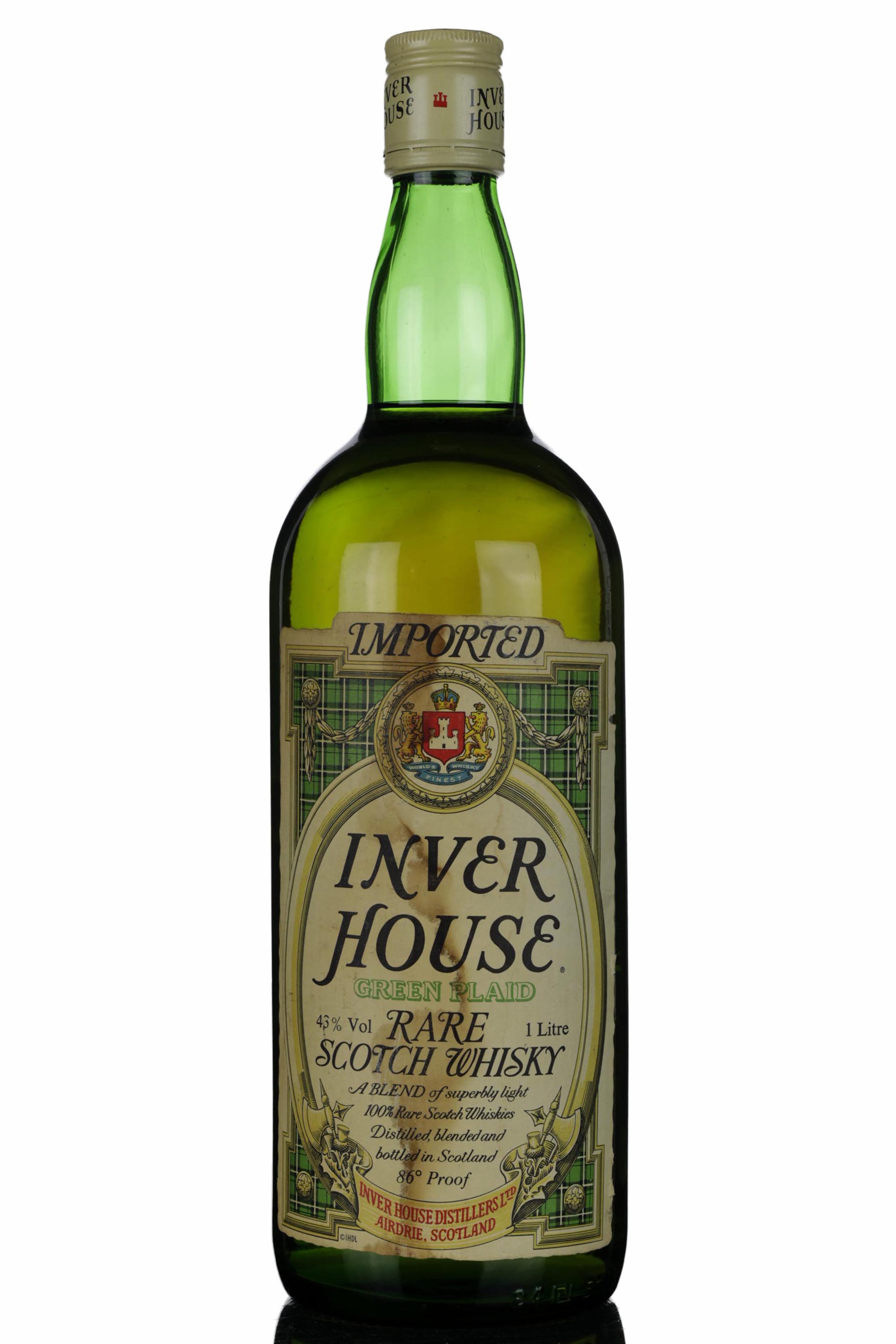Inver House Green Plaid - 1980s - 1 Litre