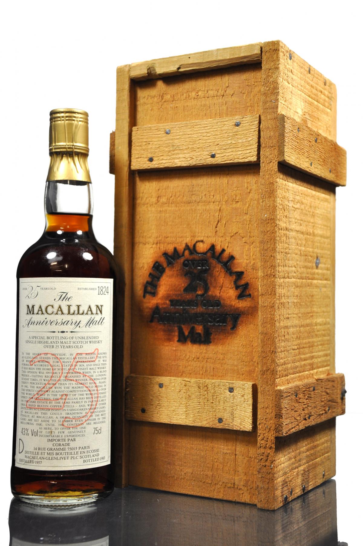 Macallan 1957-1983 - 25 Year Old - Anniversary Malt - First Edition