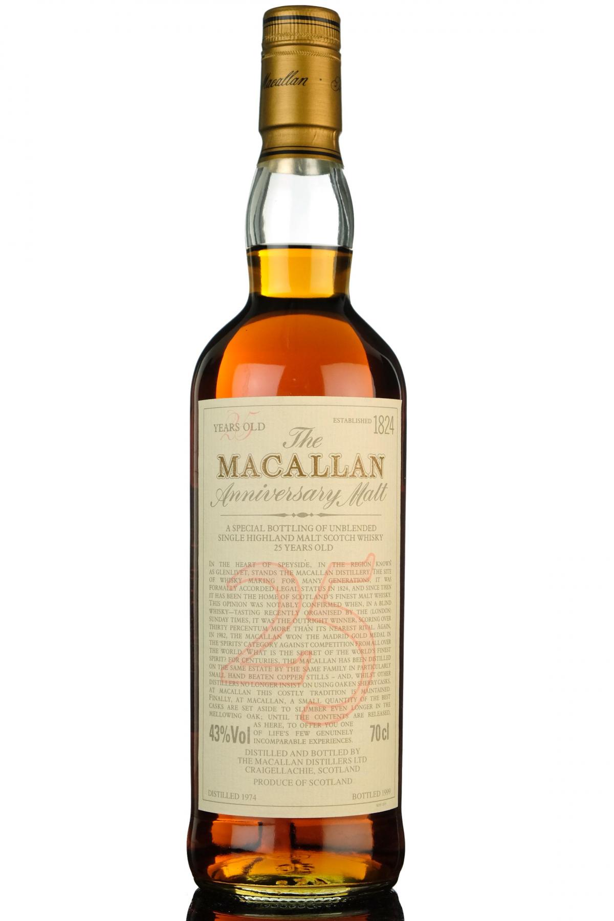 Macallan 1974-1999 - 25 Year Old Anniversary Malt