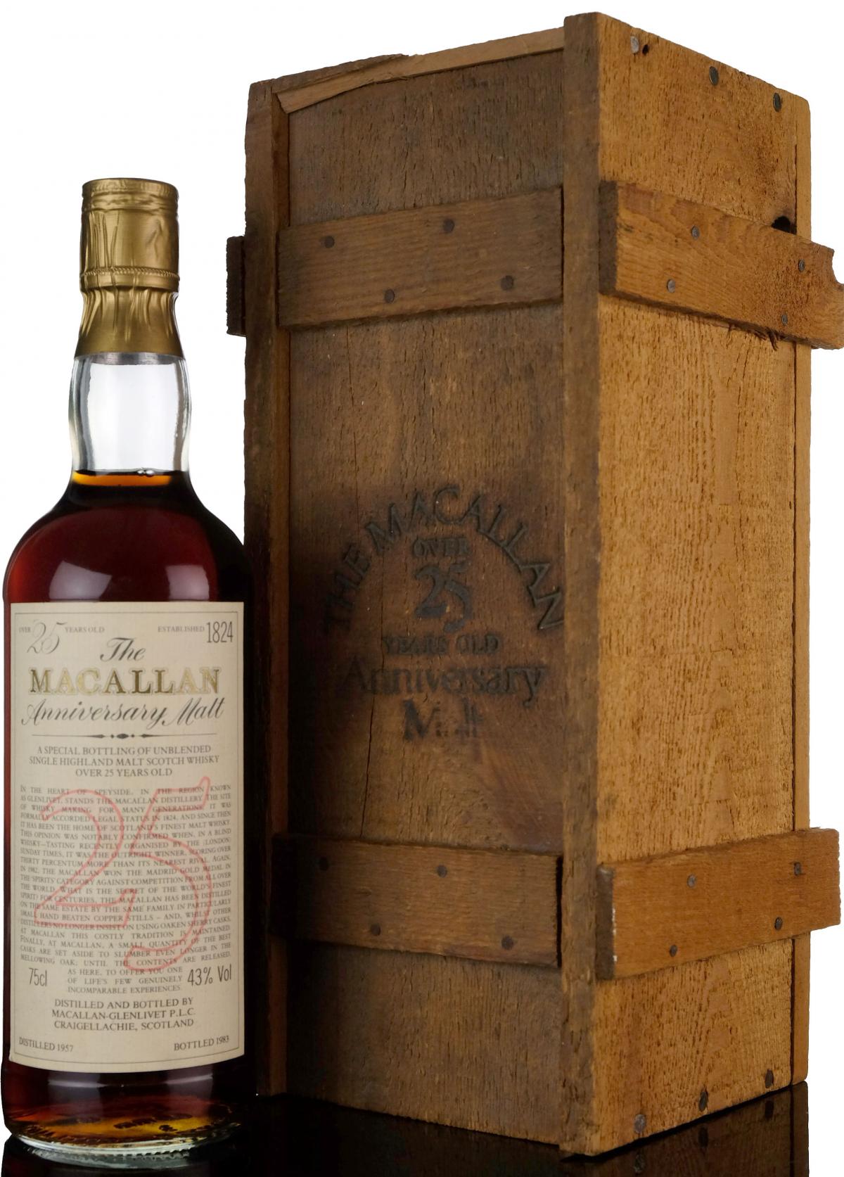 Macallan 1957-1983 - 25 Year Old - Anniversary Malt - First Edition