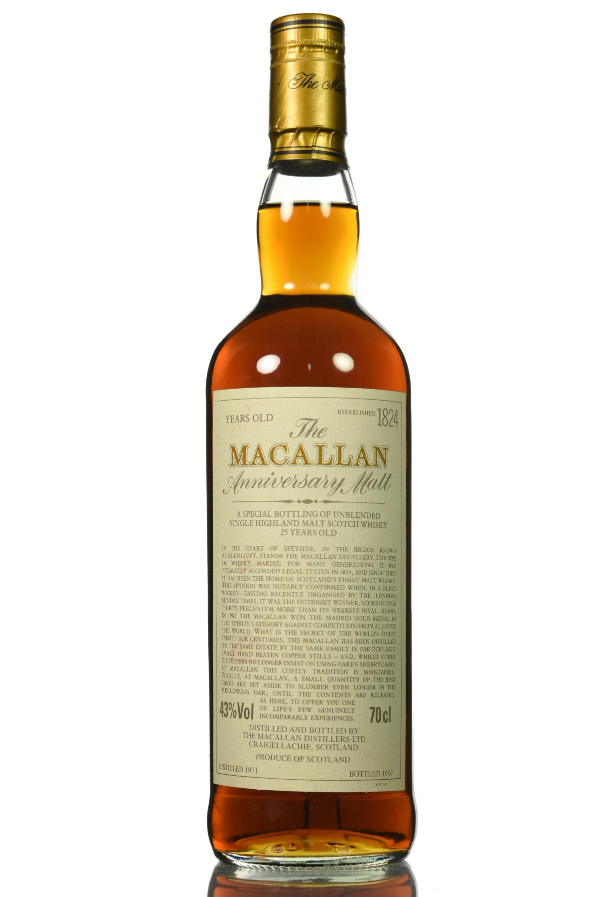 Macallan 1971-1997 - 25 Year Old Anniversary Malt